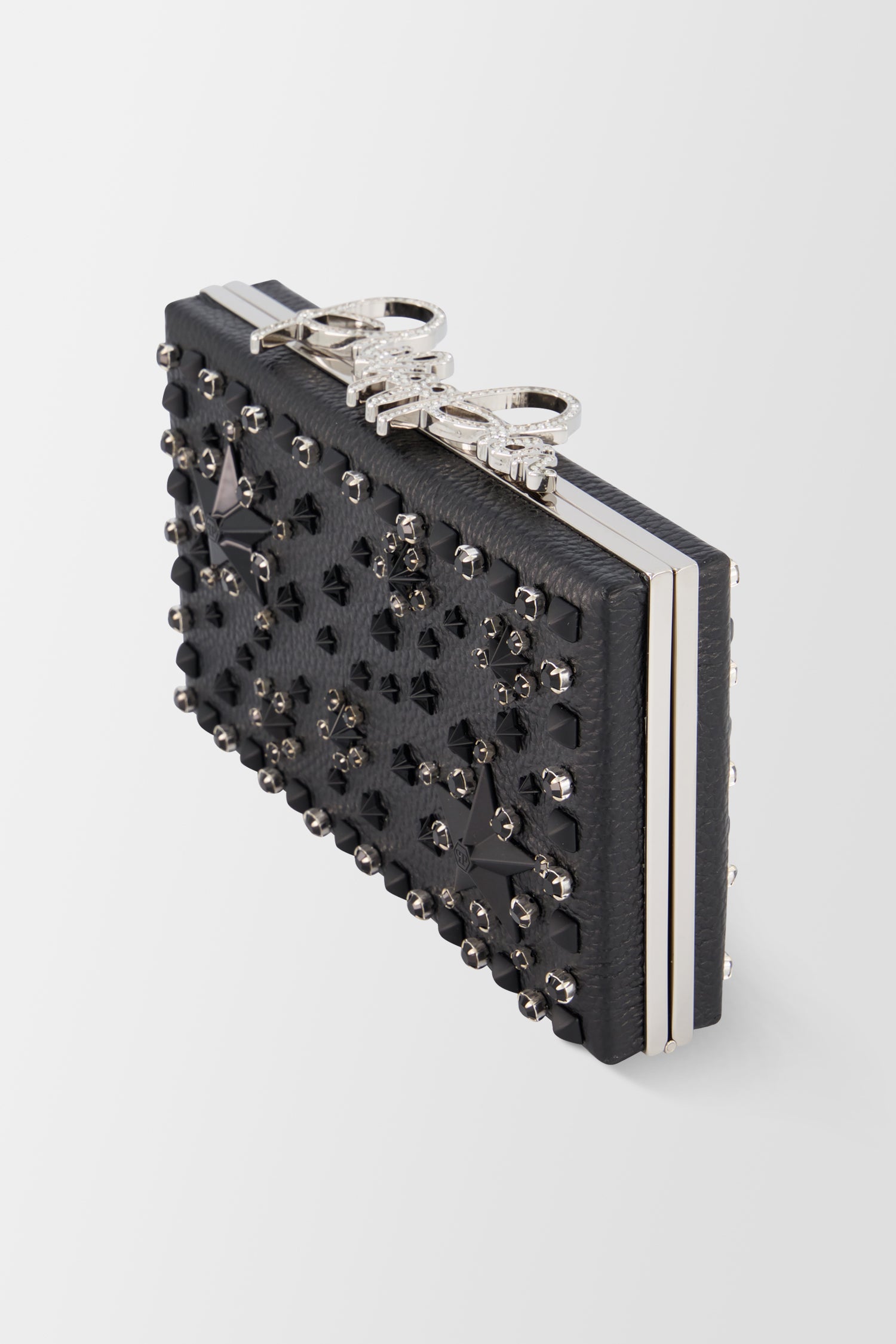 Philipp Plein Black Signature Clutch Bag for Women - Luxury Designer Evening Clutch - Perfect for Parties, Weddings & Formal Events