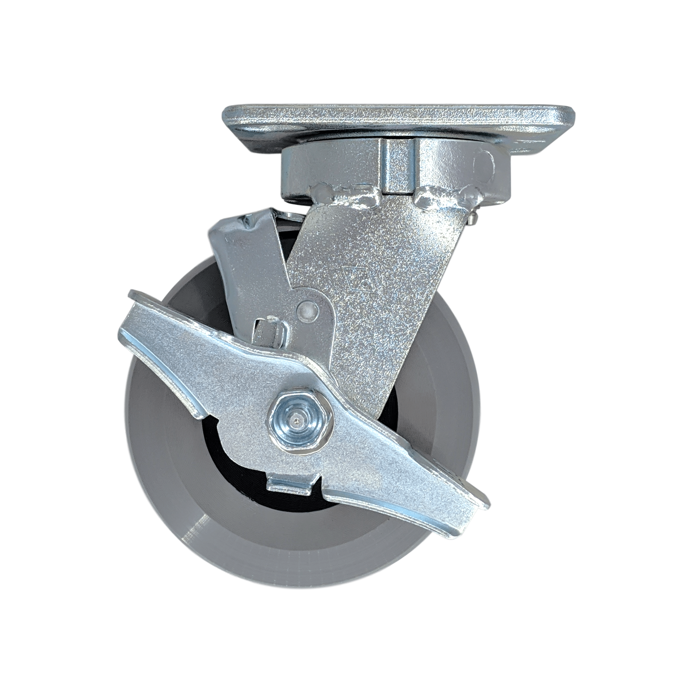 5-Pack Heavy Duty Kingpinless Swivel Casters with Top Lock Brake - 1400 lb Capacity - Ergonomic Design for Smooth Mobility - Perfect for Industrial Equipment, Workbenches, and Workshop Furniture
