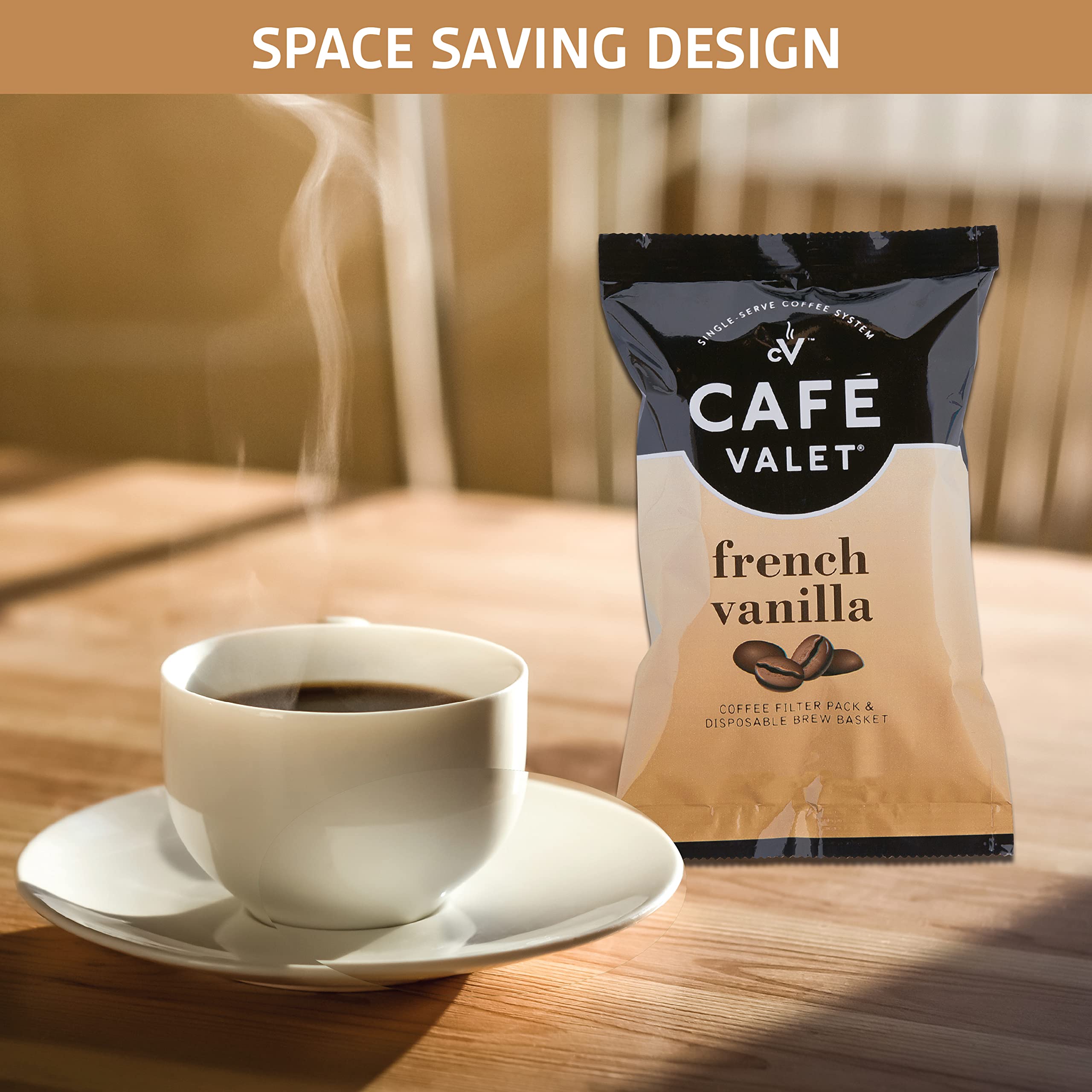 Premium Decaf & French Vanilla Single Serve Coffee Pods - 100% Arabica Individually Wrapped Café Valet Coffee (168 Count) for Keurig Machines - Perfect for Home, Office & Gifts