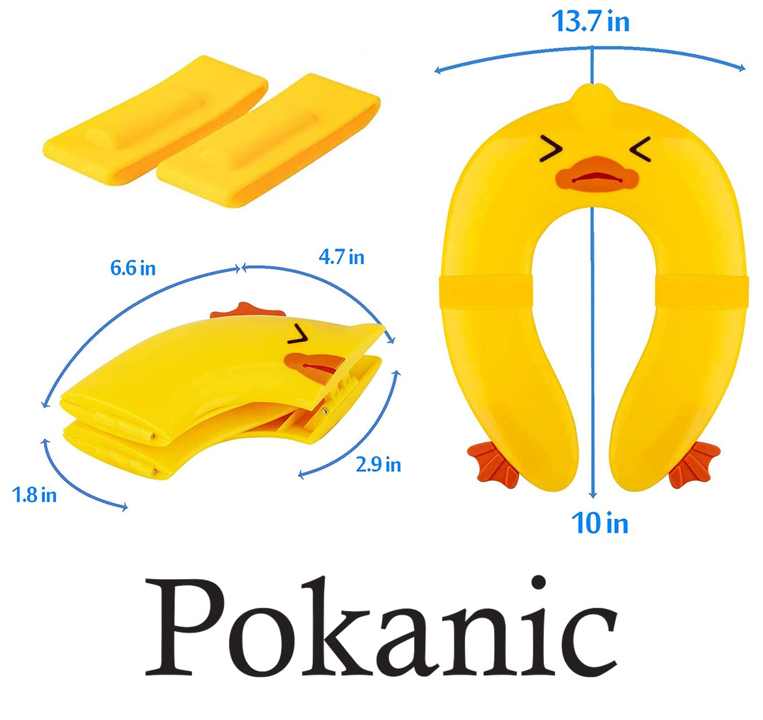Portable Folding Non-Slip Silicone Toilet Training Seat Cover for Kids - Travel Potty Seat with Carry Bag (Yellow Duck Design) | Perfect for Toddlers, Home & Travel Use