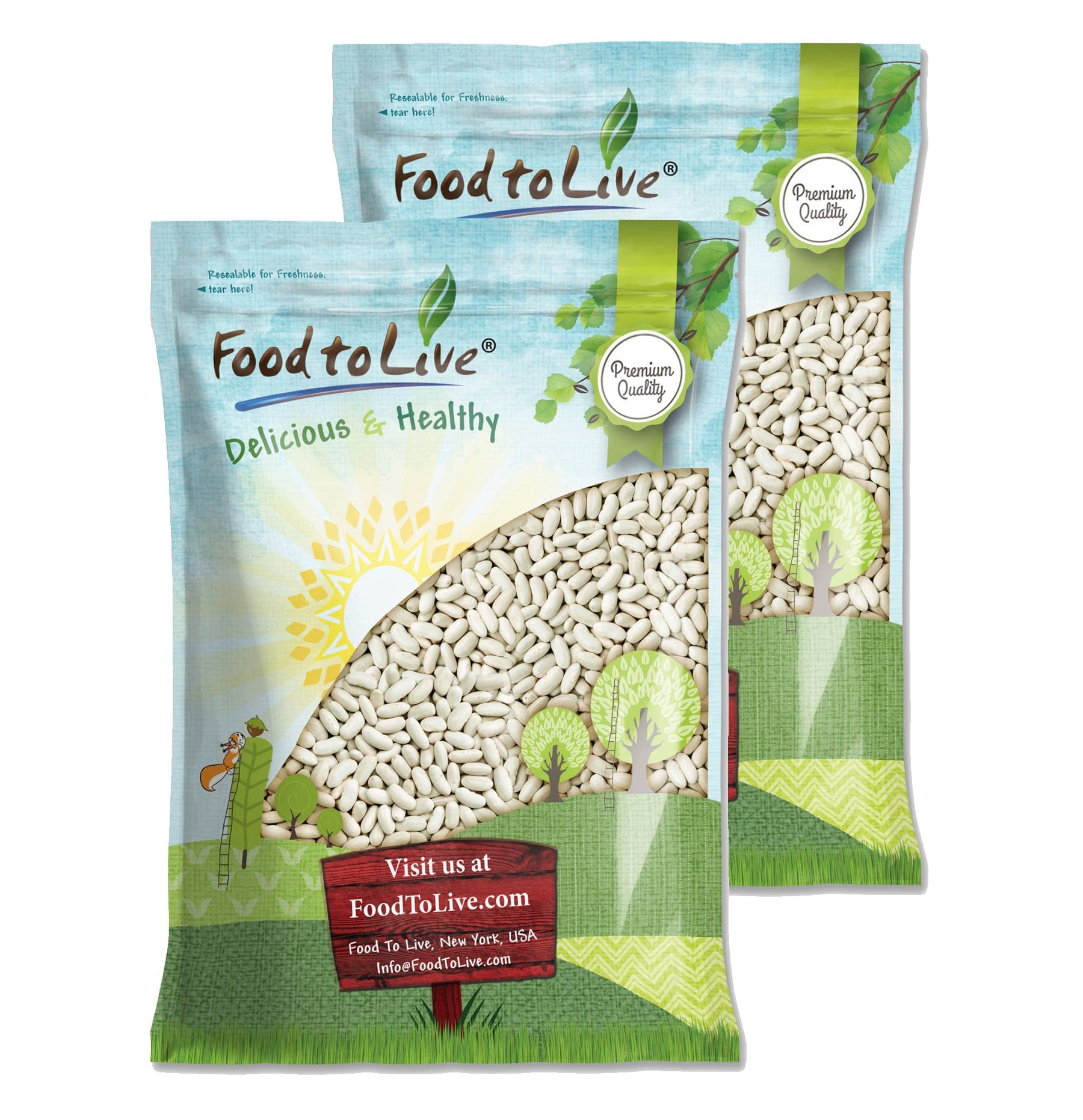 Food to Live - 25 lbs Dried Cannellini White Kidney Beans | Sproutable, Vegan, Kosher, Sirtfood Certified | High in Fiber & Protein | Perfect for Minestrone Soup, Bean Salads, Stews, White Chili | Bulk Pantry Staples for Healthy Cooking & Meal Prep