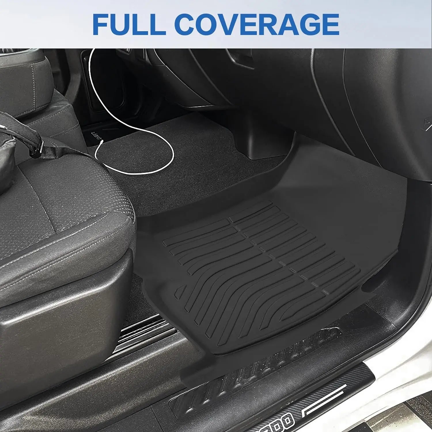 WEIZE Custom Fit TPE Floor Mats for 2019-2024 Chevrolet Silverado 1500 & GMC Sierra 1500 | 2020-2024 Silverado/GMC Sierra 2500HD/3500HD Crew Cab | Rear Row with Carpeted Underseat Storage | All-Weather Protection & Easy Cleaning | Perfect for Off-Roading, Daily Commute & Family Road Trips
