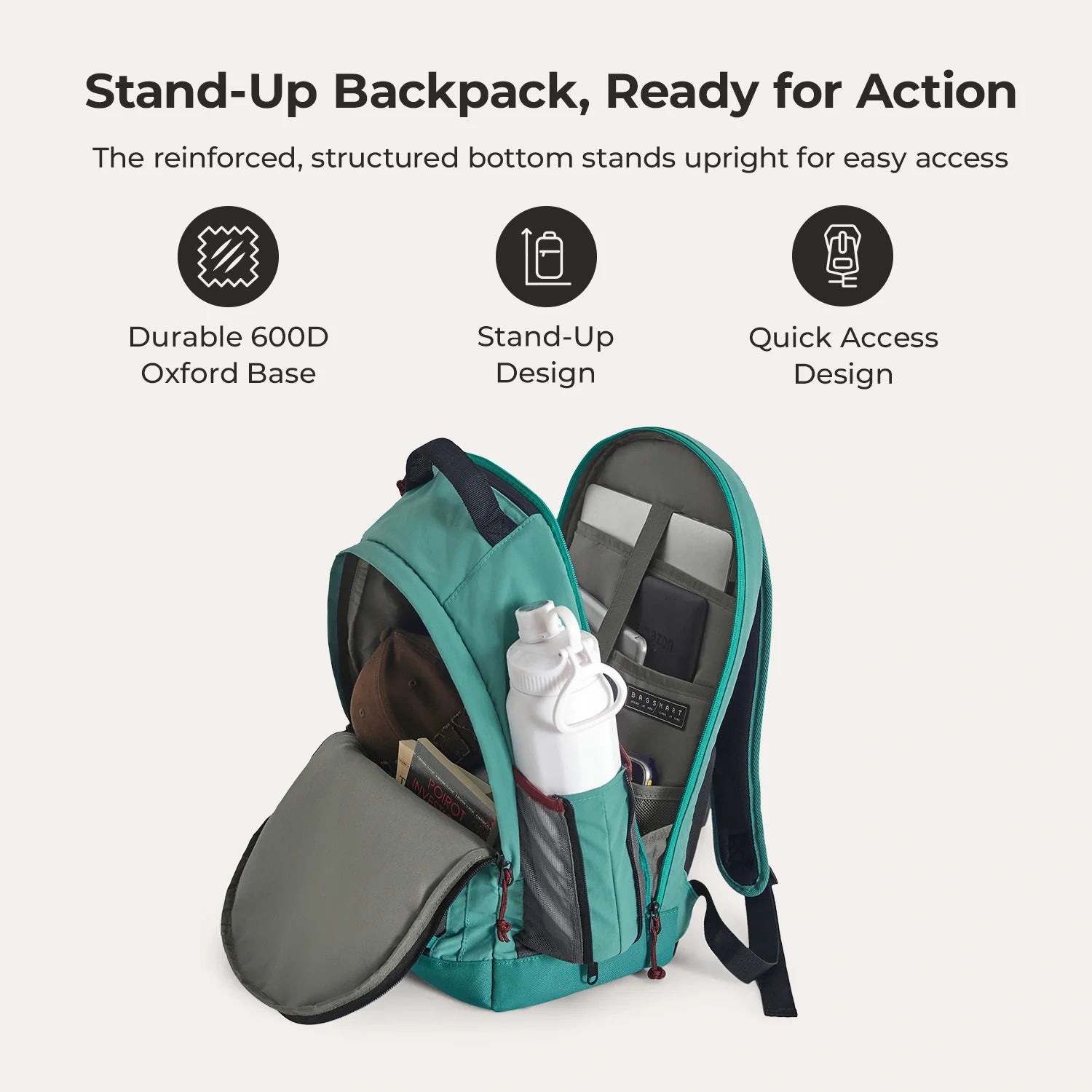 15.6 Inch Laptop Backpack for Men & Women - Waterproof Travel Backpack with USB Charging Port - Perfect for Work, School, and Business Trips