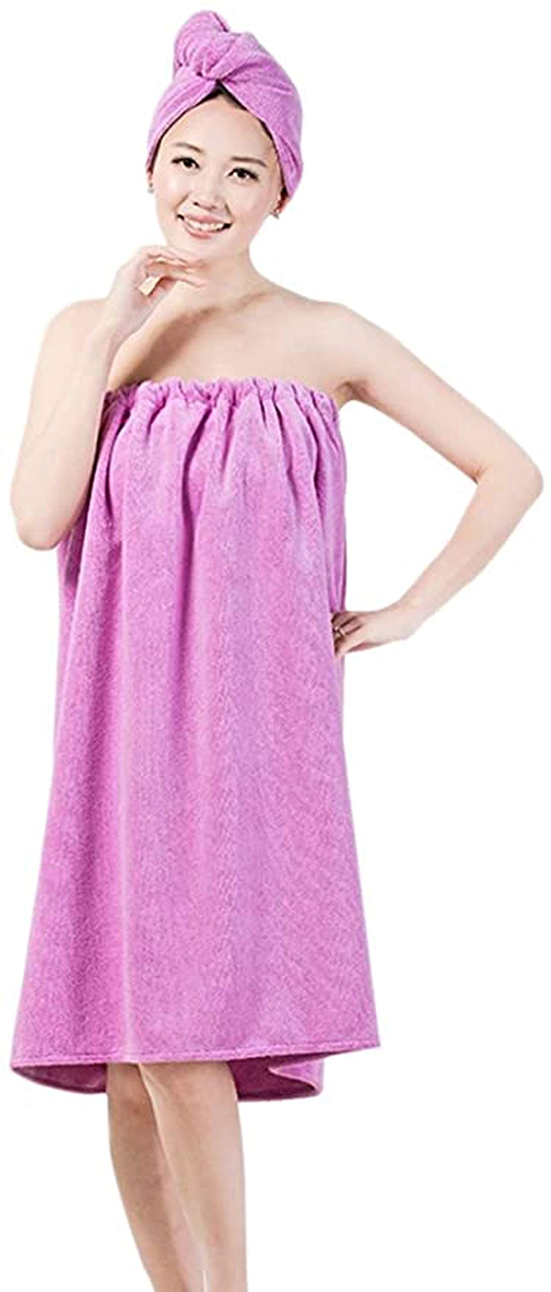 Soft & Quick-Dry Women's Bath Wrap Spa Towel Set with Hair Drying Cap - Luxurious Post-Shower Robe for Relaxation, Spa Days & Home Self-Care