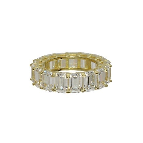 Exquisite Emerald Cut Eternity Band Ring - 14K Gold/Platinum Wedding & Anniversary Jewelry for Women - Perfect for Bridal Sets, Engagement Gifts & Special Occasions