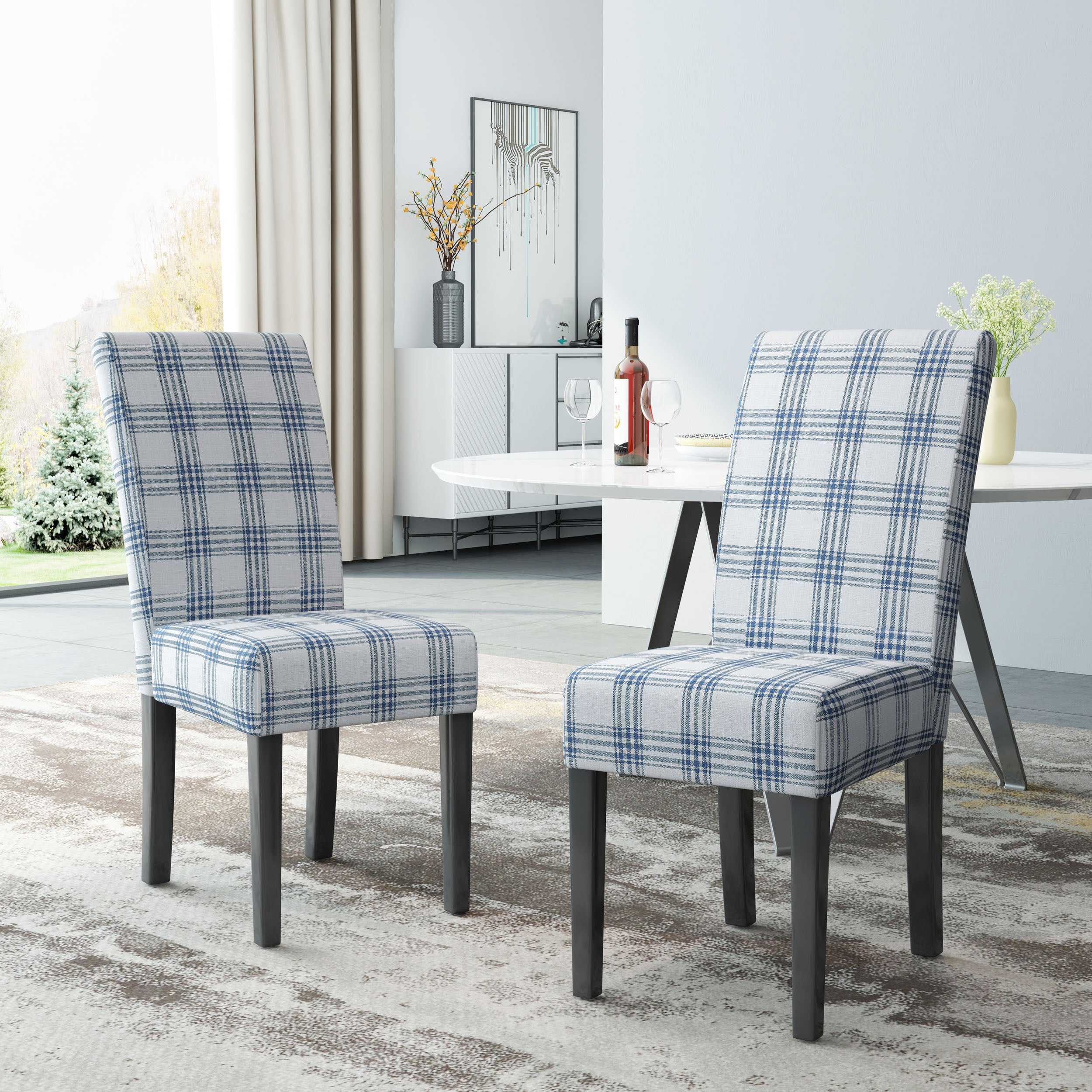 Modern Dining Chairs Set of 10 - Sturdy Wooden Kitchen Chairs with Padded Seats - Perfect for Dining Room, Kitchen, Restaurant & Event Seating