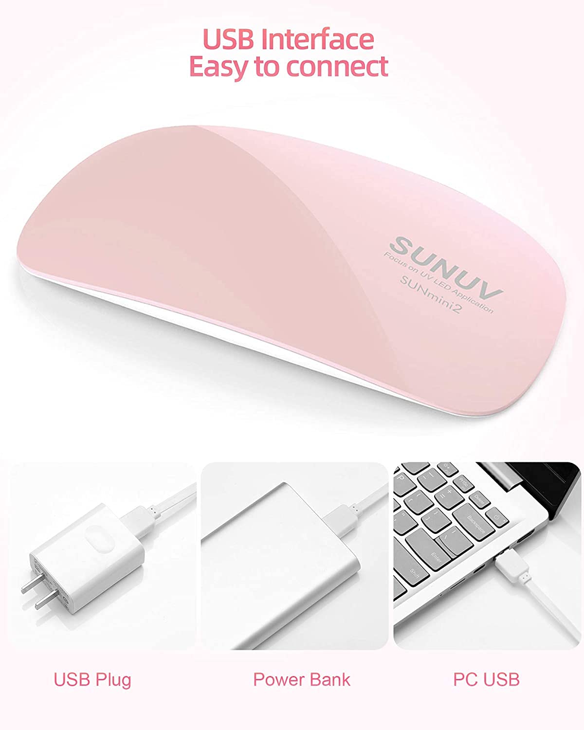 Eopzo Mini UV LED Nail Lamp - 6W Portable Gel Nail Polish Dryer for Manicure, Cures All Kinds of Gel Nails, Foldable Design with USB Power (Multi Color) - Perfect for Home Nail Art, Salon Use & Travel Manicures