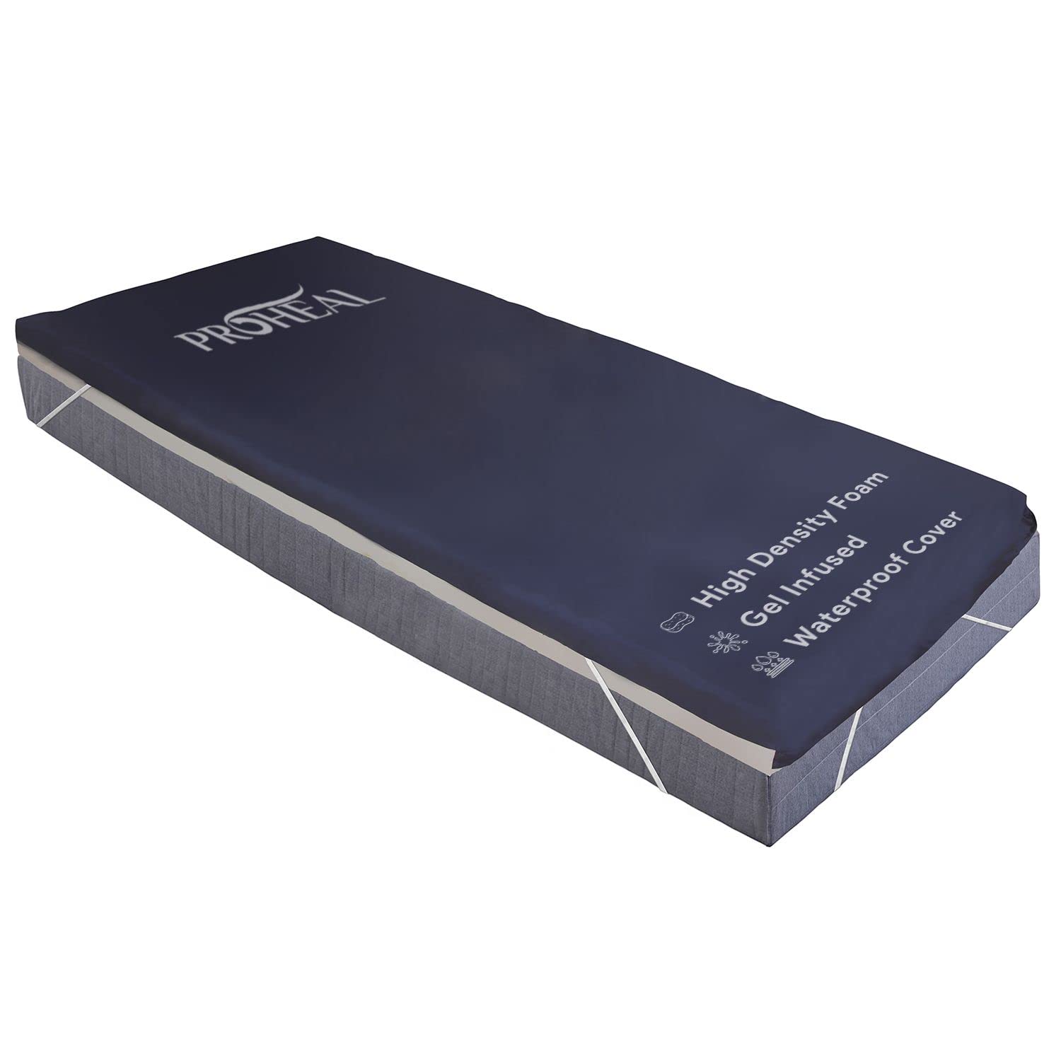 Bariatric Hospital Bed Gel Topper - High Density Foam Mattress Pad for Pressure Relief & Bed Sore Prevention - 54