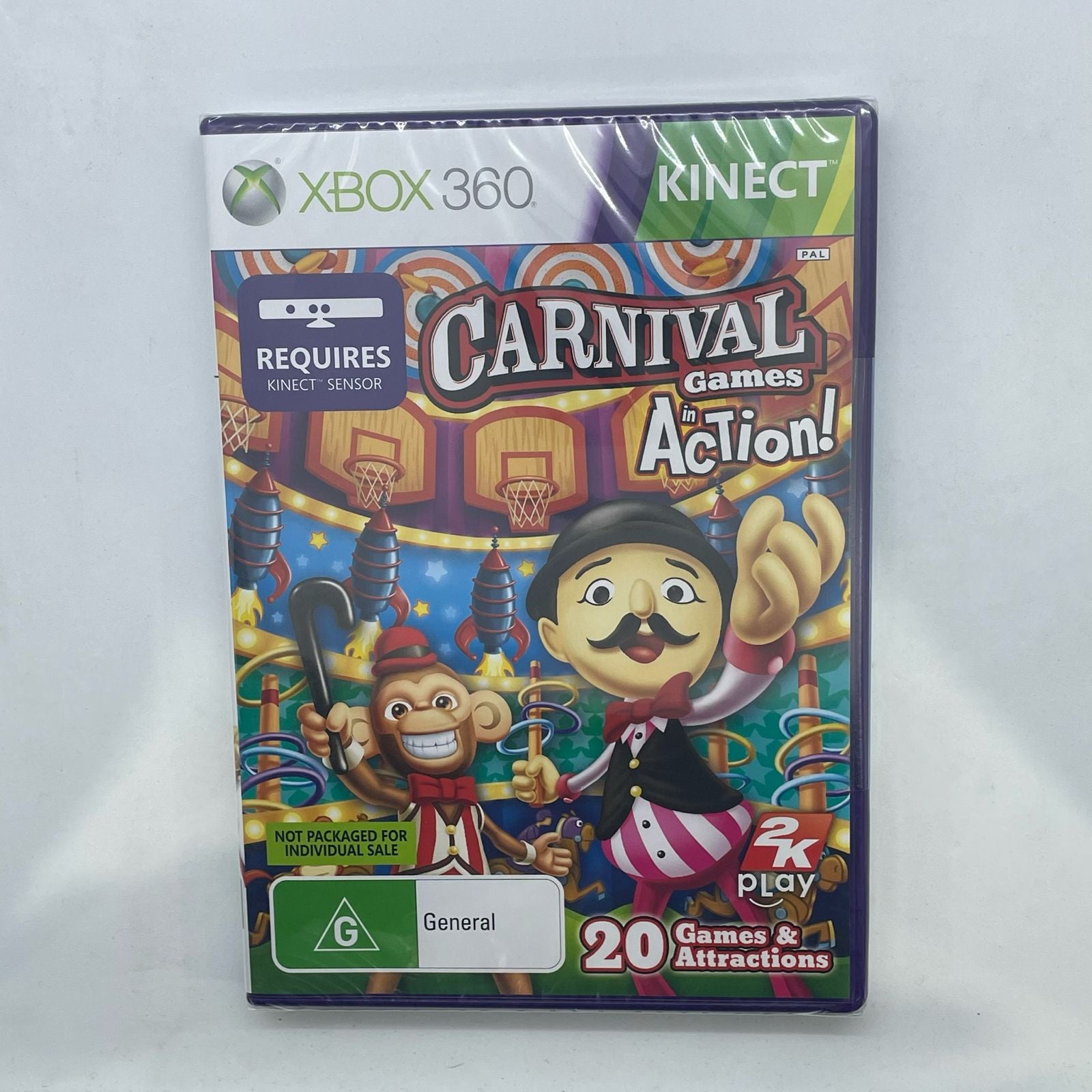 Brand New Sealed PAL Carnival Games In Action for Xbox 360 - Fun Family Party & Arcade-Style Gaming Experience