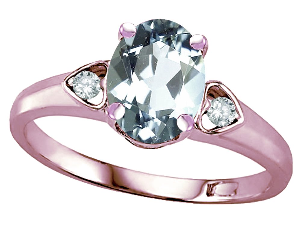 Genuine Aquamarine Love Promise Ring - 8x6mm Oval Cut, 14kt Gold, Star K Oval | Perfect for Engagements, Anniversaries & Romantic Gifts