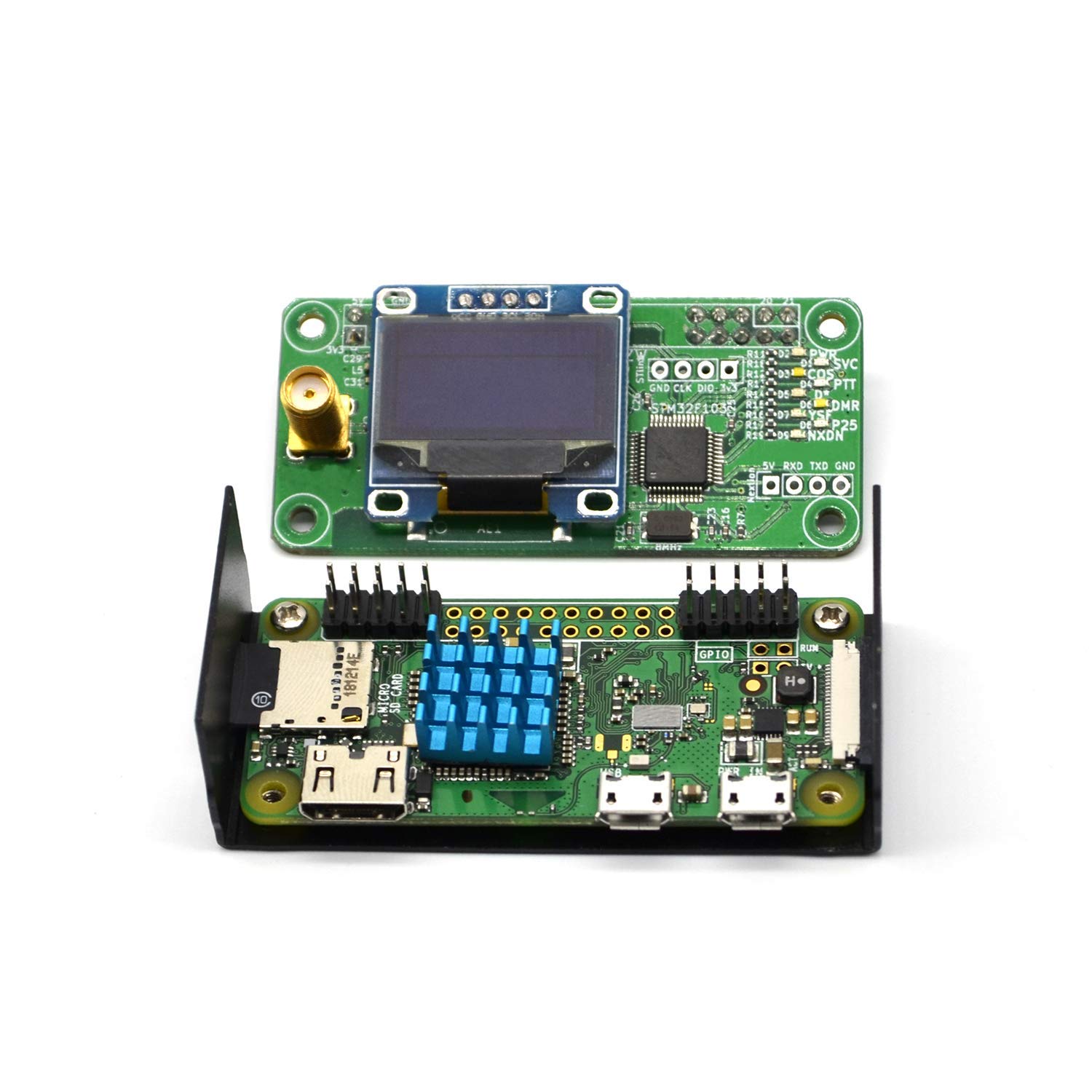 MMDVM Hotspot Kit - Raspberry Pi Zero W with MMDVM Board, 32GB TFT Card, Antenna & OLED Screen - Supports UHF/VHF, C4FM, YSF, NXDN, DSTAR, P25, DMR - Pre-Assembled & Tested (White) - Perfect for Ham Radio Enthusiasts and Digital Voice Communication