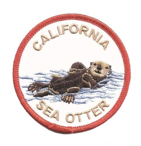 California Sea Otter Iron On Patch - Embroidered Applique for Jackets, Bags & Hats - Cute Marine Animal Sew On Badge for DIY Crafts & Costume Accessories