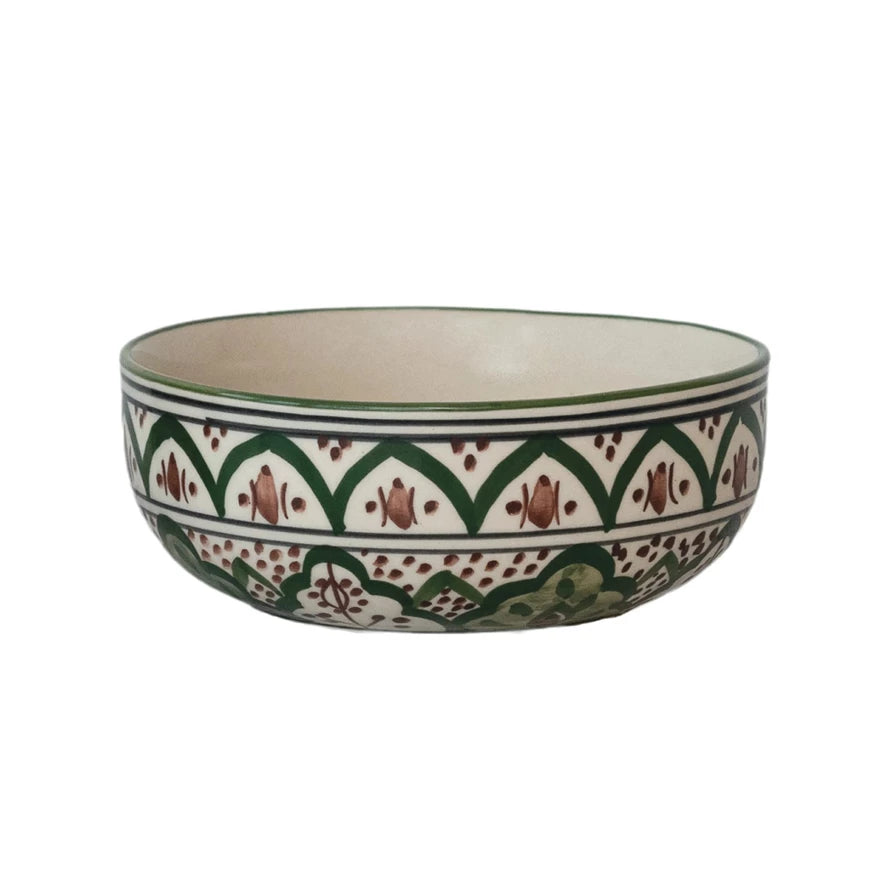 Premium Brown & Green Ceramic Bowl Set – Eco-Friendly, Durable & Stylish for Salads, Soups & Snacks – Perfect for Home, Office & Outdoor Dining