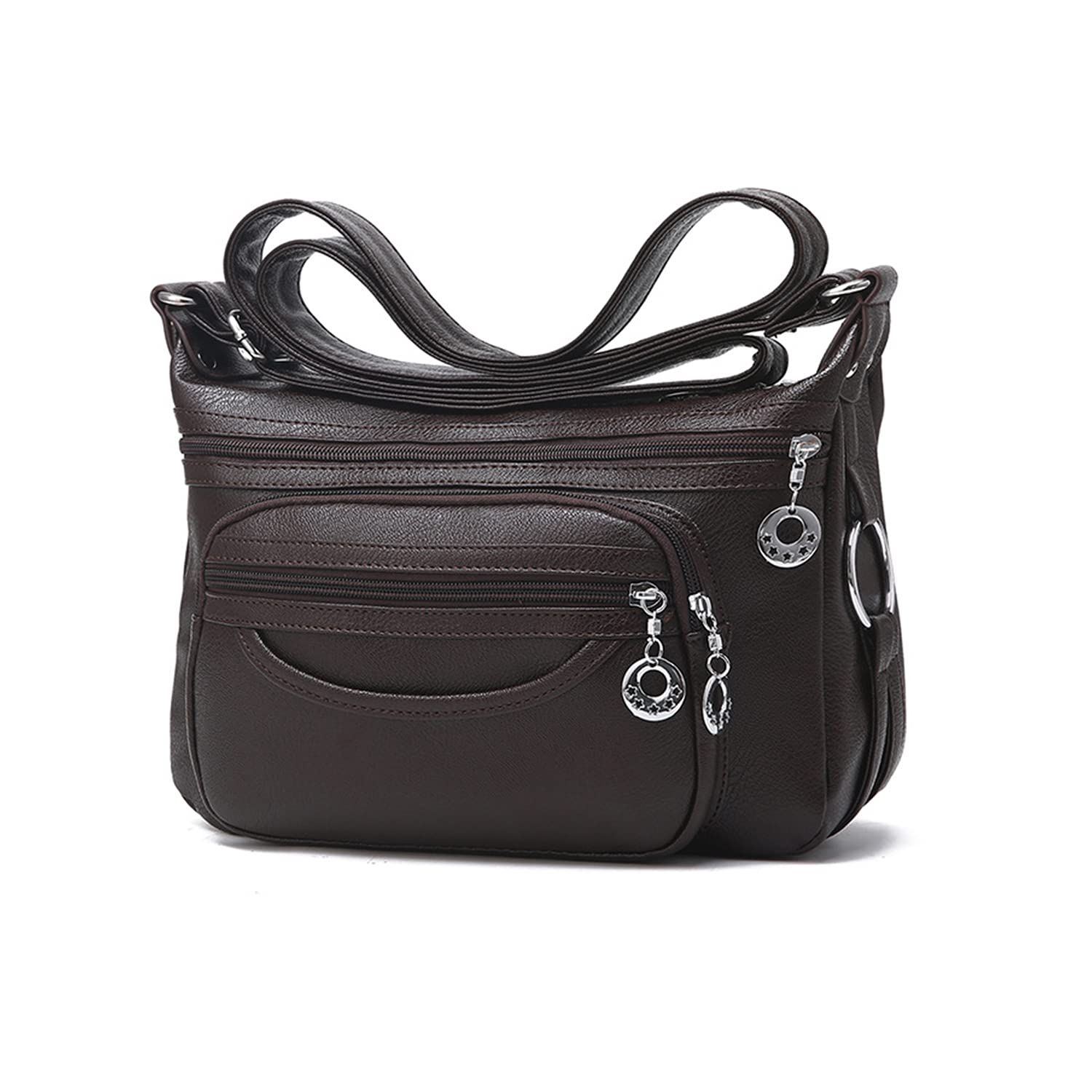 PORRASSO Women's Crossbody Bag with Multiple Pockets - Waterproof Shoulder Messenger Purse for Travel, Work & Daily Use