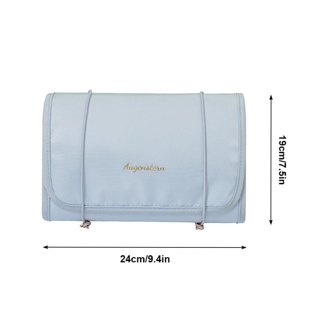 4-in-1 Foldable Waterproof Hanging Toiletry Bag - Travel Cosmetic Organizer for Makeup Brushes & Bathroom Essentials - Easy Clean Portable Storage (Blue) - Perfect for Camping, Gym & Business Trips
