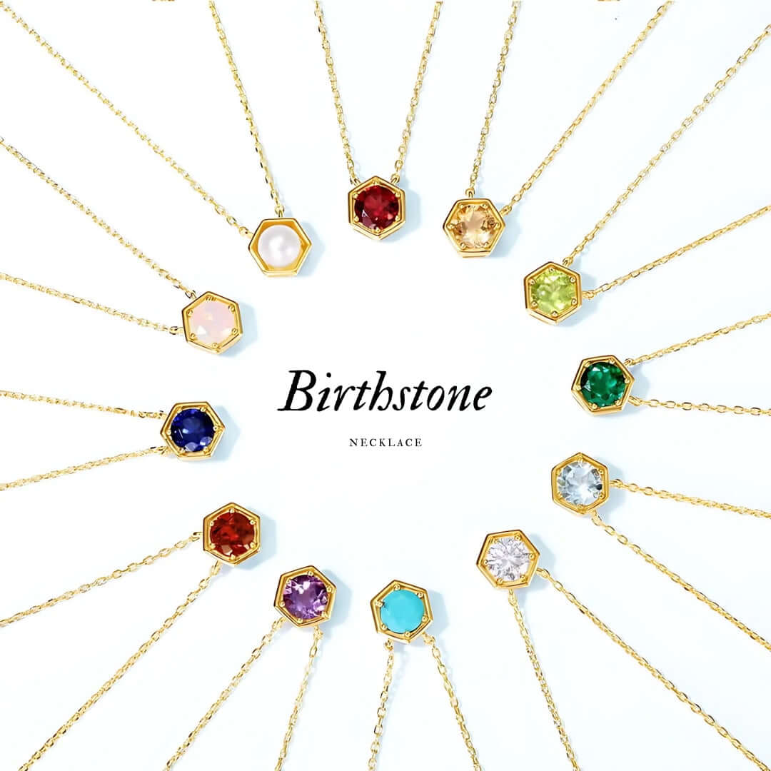 Hexagon Bezel Birthstone Necklace - Personalized Gemstone Jewelry for Women | NL812 | Perfect Gift for Birthday, Anniversary & Mother's Day