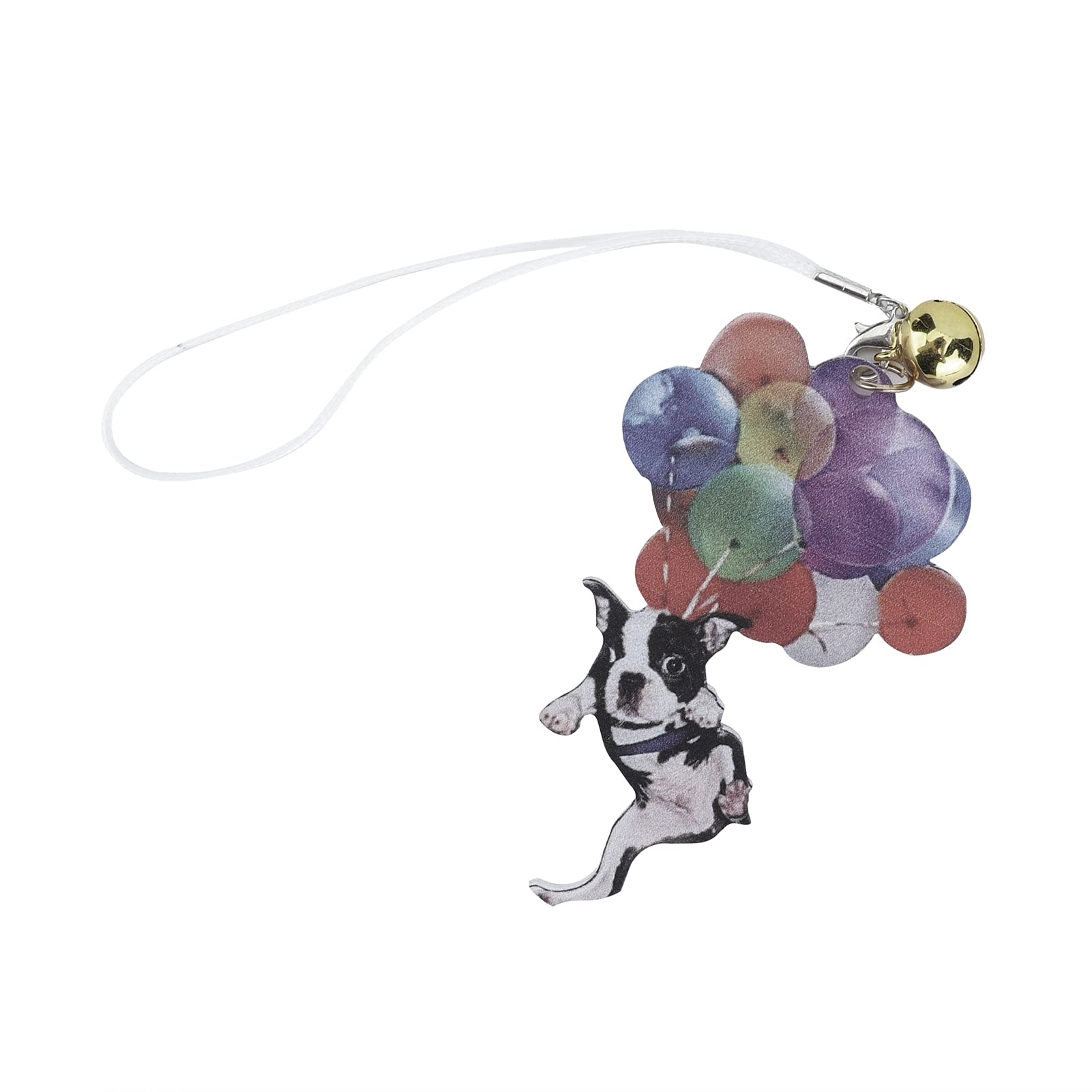 Acrylic French Bulldog Car Hanging Ornament - Colorful Balloon Cartoon Car Accessory for Decoration | Perfect Gift for Friends & Car Enthusiasts | Ideal for Rearview Mirror, Dashboard & Vehicle Interior Styling