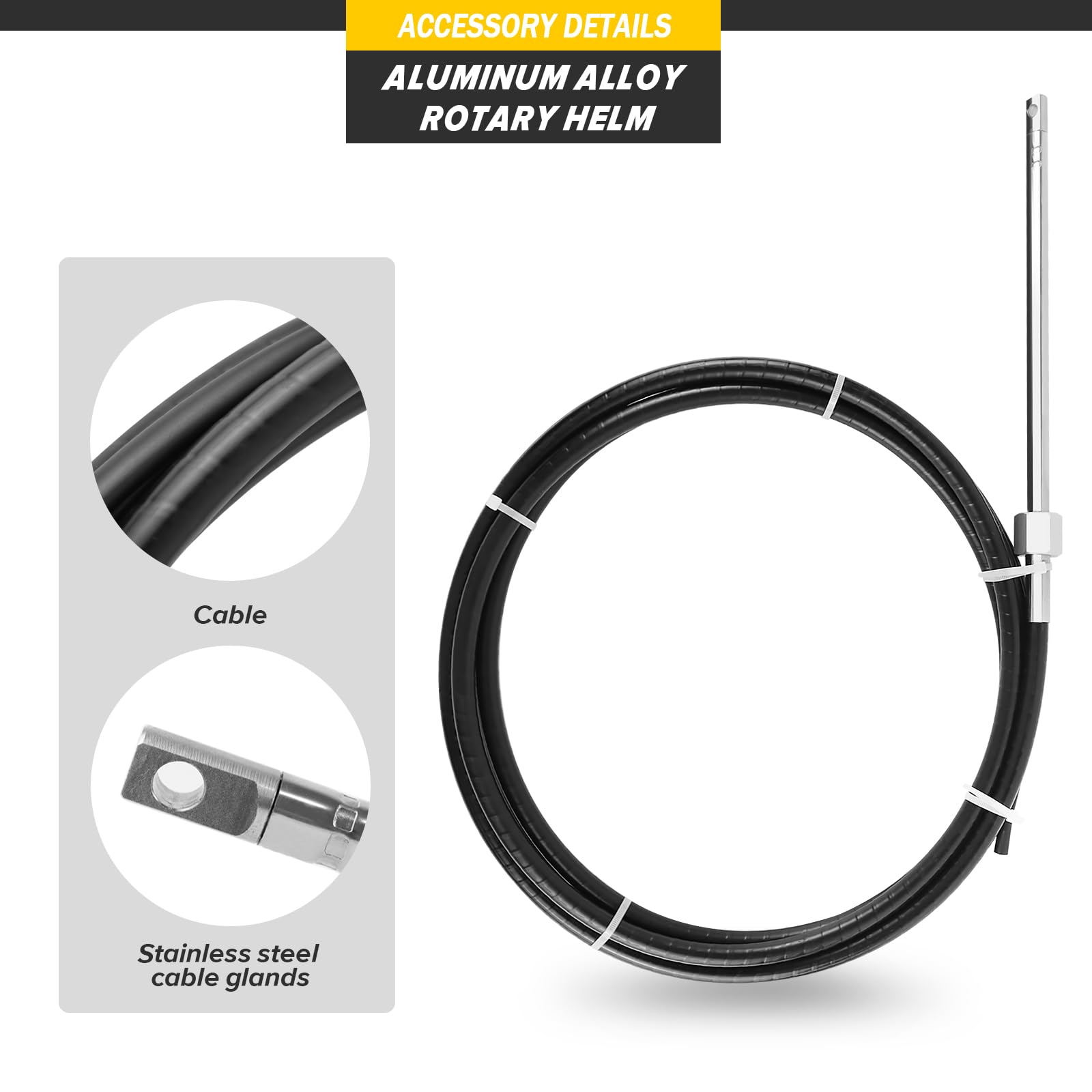 10ft Outboard Boat Steering System Kit with 3/4