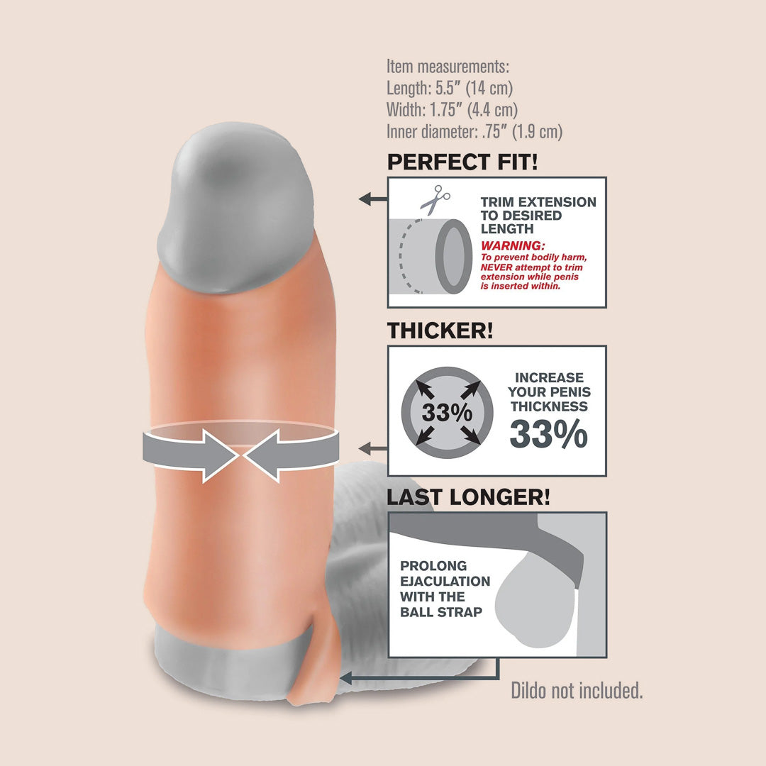 Fantasy X Tensions Real Feel Enhancer Sleeve with Ball Strap - Ultra Realistic Pleasure for Couples & Solo Play - Perfect for Spicing Up Your Intimate Moments