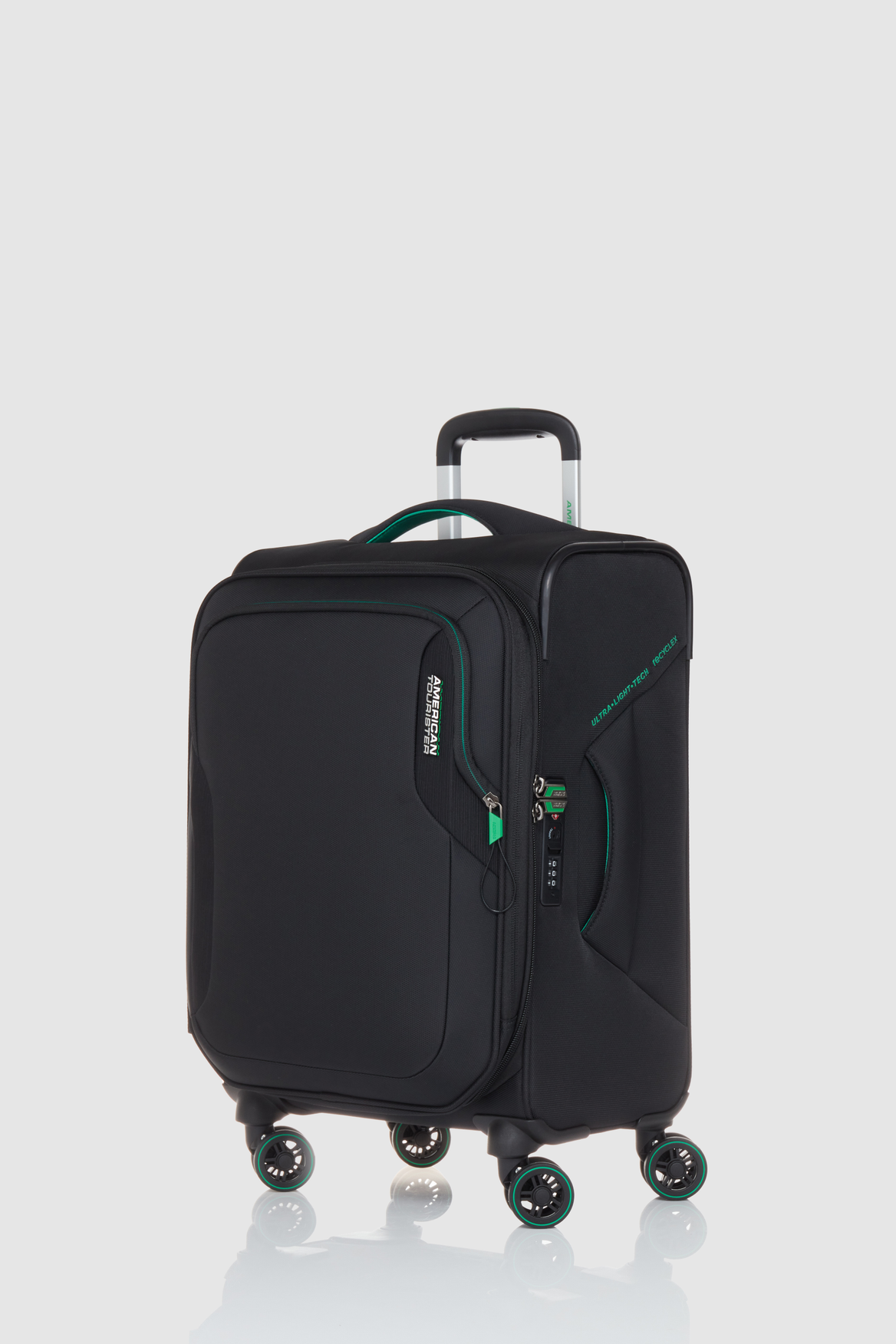 American Tourister Applite 5.0 55/20 Expandable Carry-On Luggage - Black Spinner Suitcase for Business Travel & Weekend Getaways