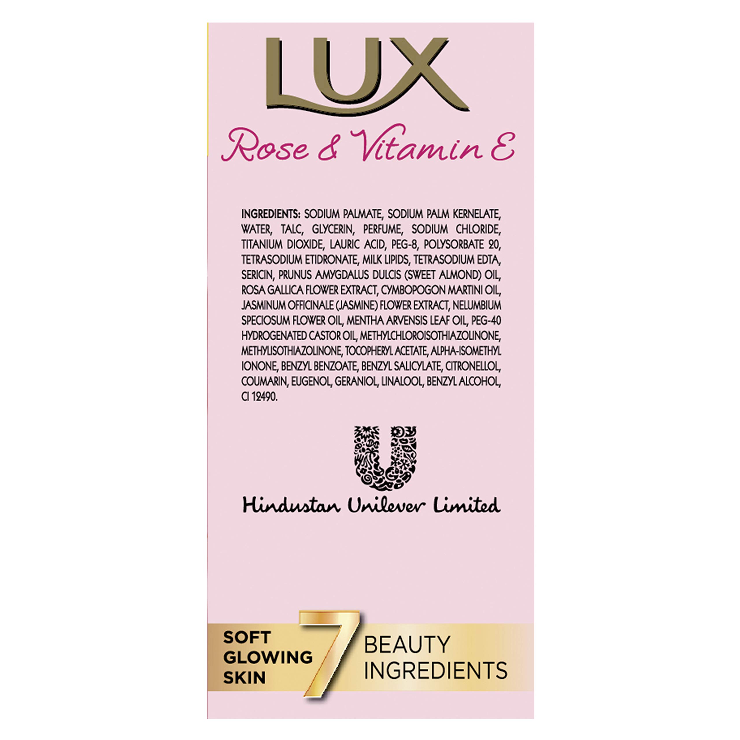 LUX Rose & Vitamin E Beauty Soap Bar 150g (8-Pack) - Moisturizing Bath Soap for Soft, Glowing Skin - Natural Body Wash for Men & Women - Perfect for Daily Skincare & Spa Relaxation