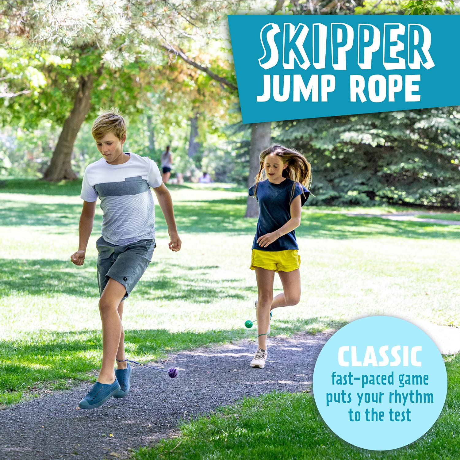 Just Jump It Foldable Ankle Skip Ball - Kids Jump Rope Wheel for Exercise & Agility Training | Outdoor Play, Gym Class, and Backyard Fun - Red