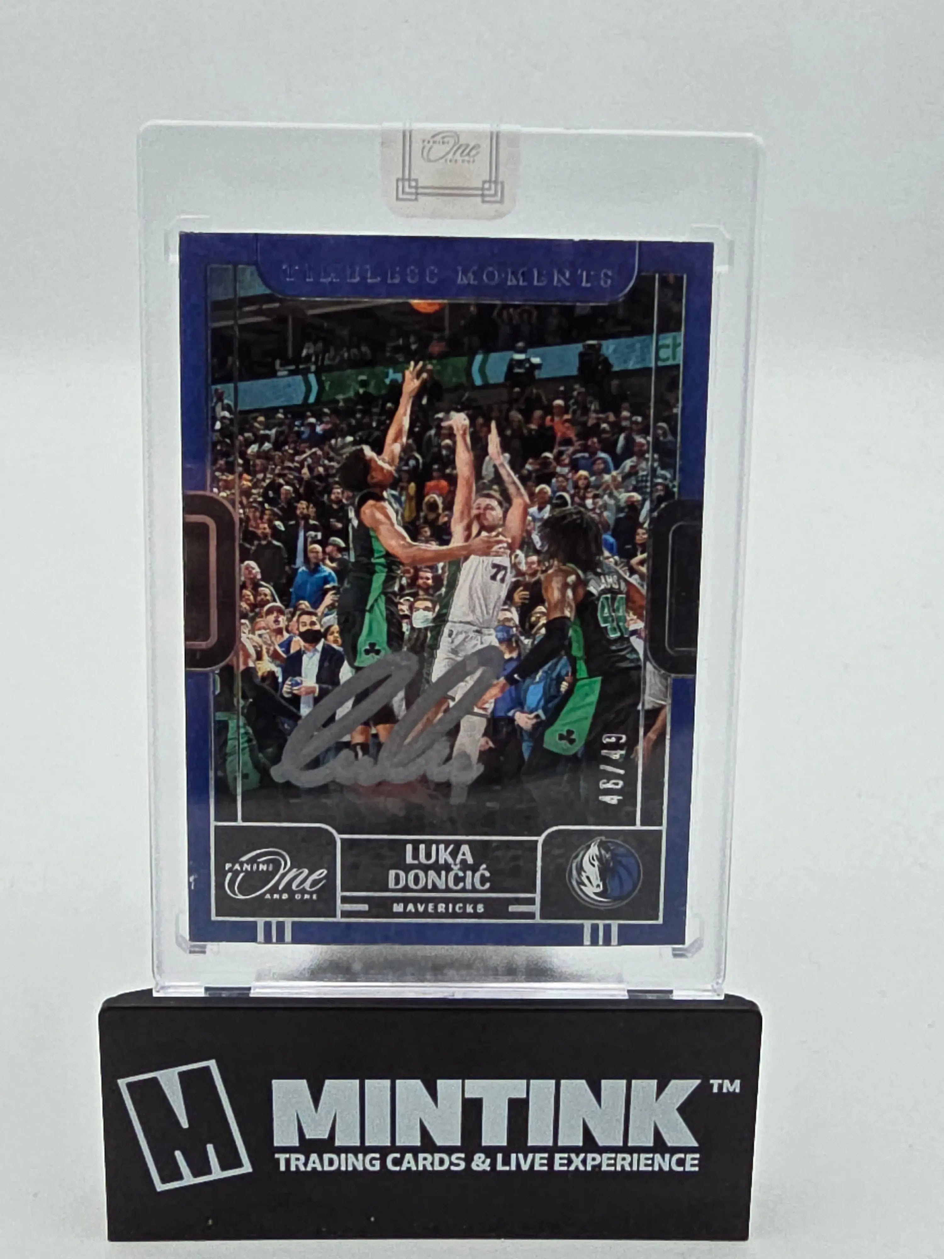 2022-23 Panini One and One Basketball Luka Doncic Timeless Moments Blue Parallel /49 - Rare NBA Trading Card for Collectors & Fans - Perfect for Sports Memorabilia Displays & Investment