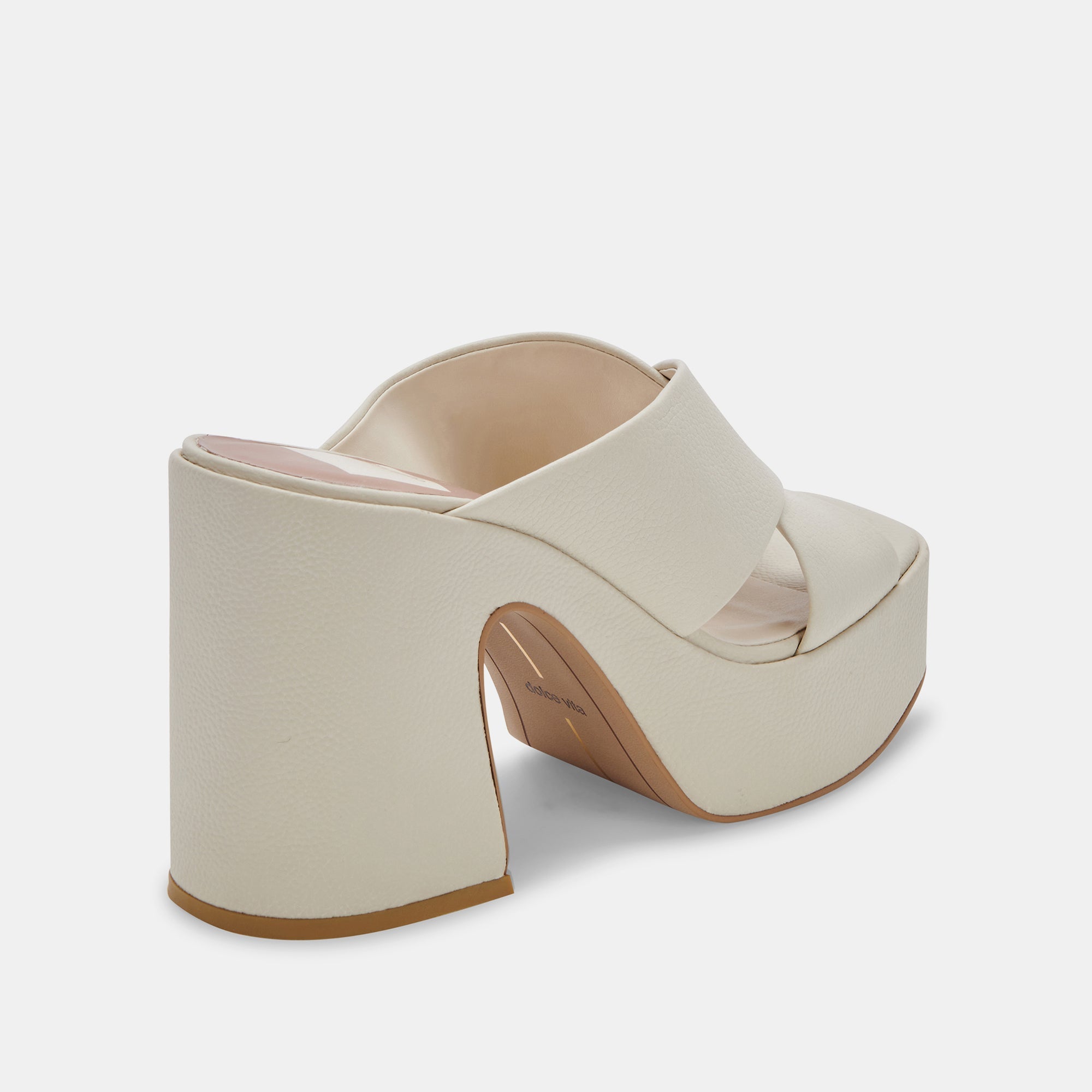 WONDER HEELS IVORY LEATHER Women's Comfortable Block Heel Sandals - Perfect for Weddings, Parties & Summer Outfits