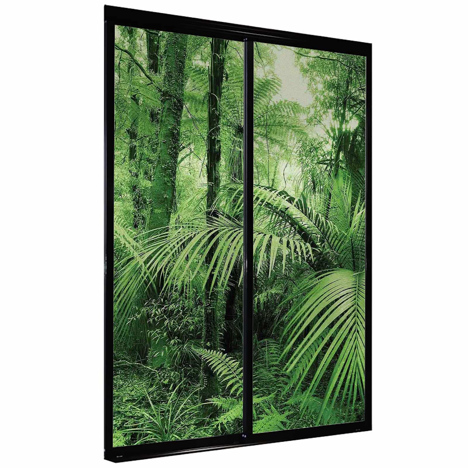 Rainforest Green UV Blocking Window Film - Privacy Decorative Sticker for Glass Doors & Windows | Blocks 99% Sun Rays for Home & Office Use | Perfect for Living Room, Bedroom & Bathroom Privacy