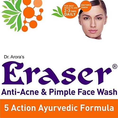 Eraser Anti Acne & Pimple Ayurvedic Face Wash (60ml) - Natural Ayurvedic Cleanser for Oily & Acne-Prone Skin - Perfect for Daily Skincare Routine & Teenage Acne Treatment