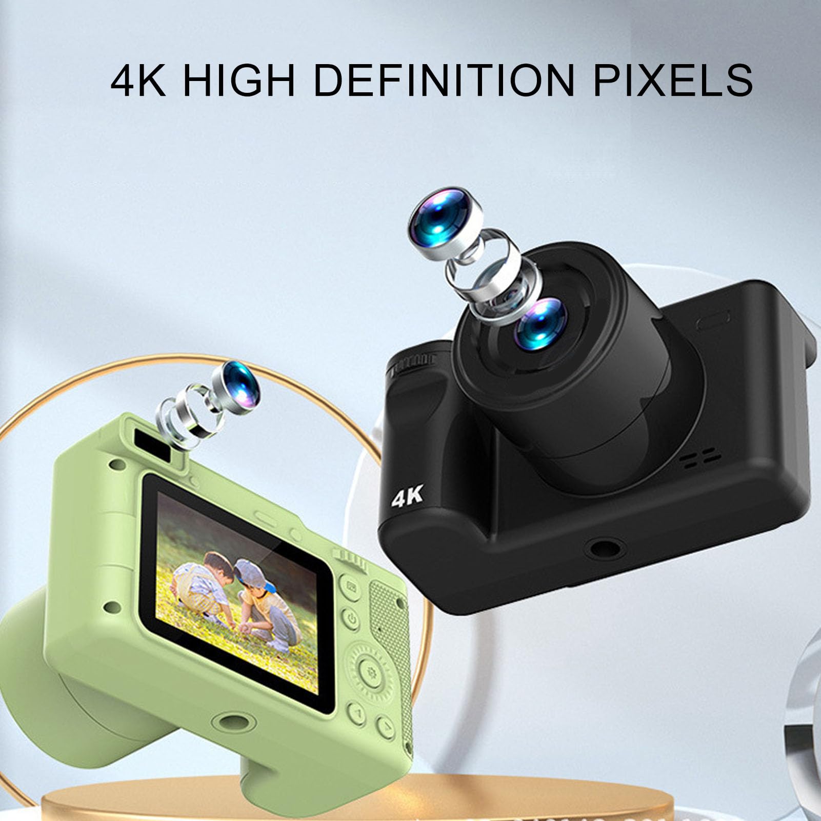 Autofocus Digital Camera for Travel Vlogging - 2.4in IPS Screen, 8x Zoom, Dual Lens (Front & Rear) with Timer - Perfect for Photography, Vacation & Outdoor Adventures (Black)