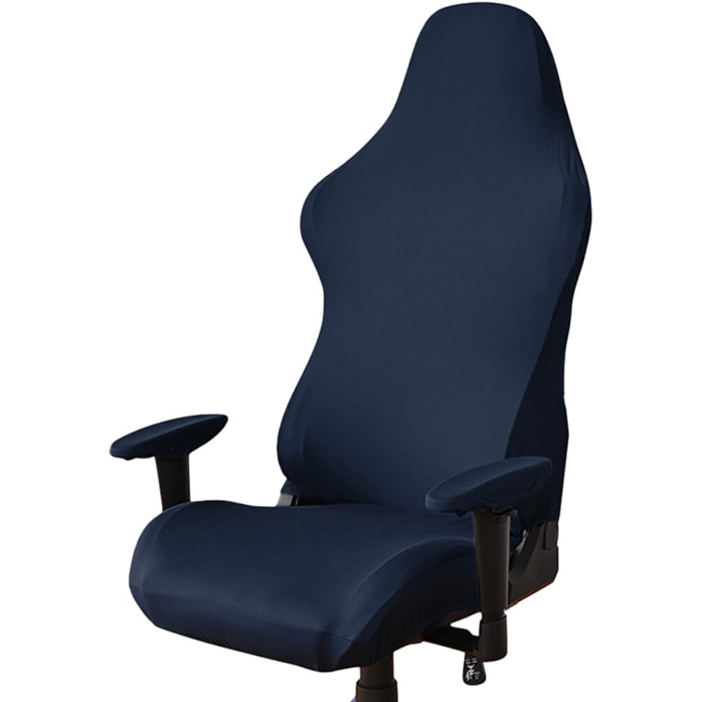 DECHOUS 1 Set Stretchable Washable Gaming Chair Covers - Universal Fit for Office, Computer & Desk Chairs - Protects from Spills & Wear - Perfect for Home Office, Gaming Setup & Workspace (Black)