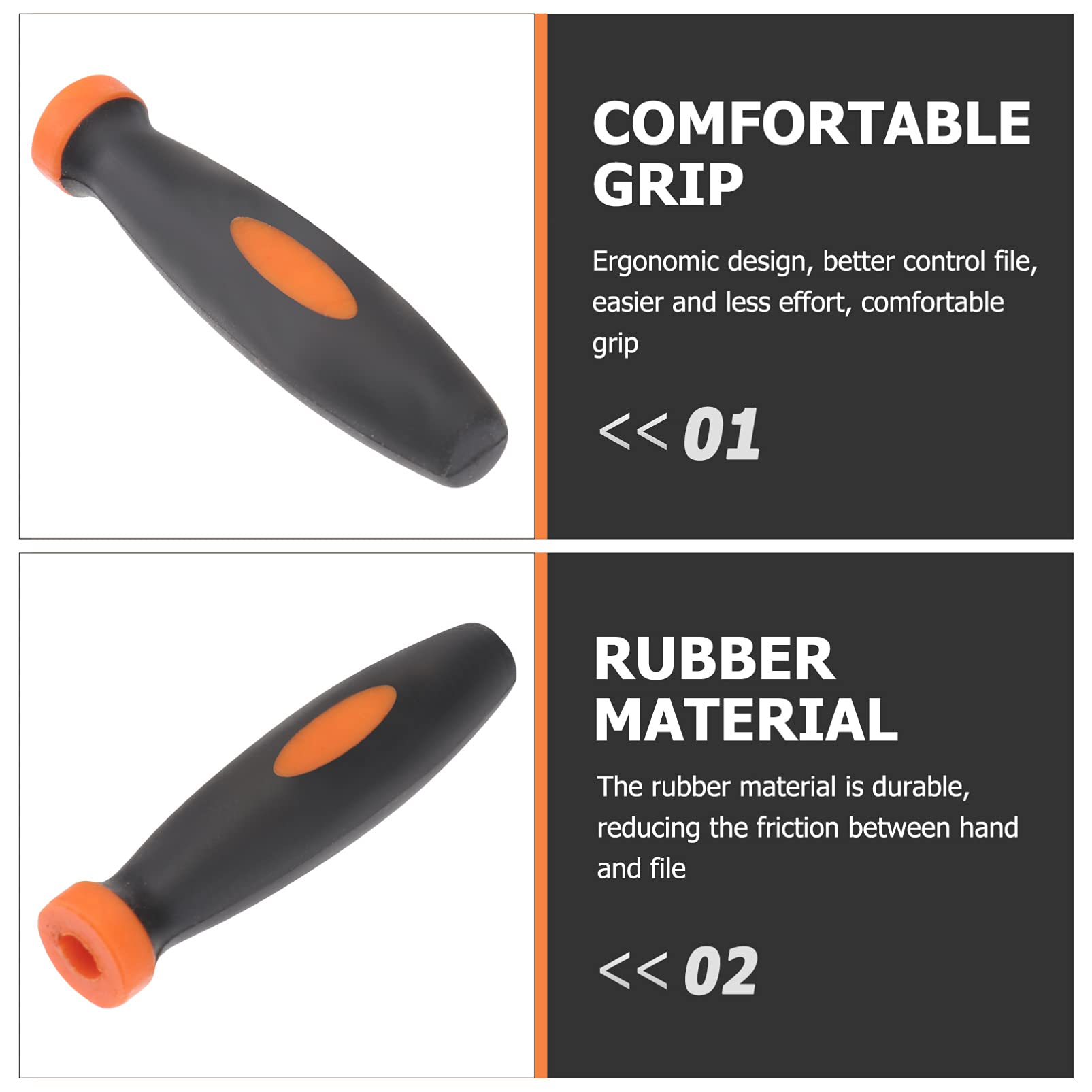 POPETPOP Rubber File Handles - 10pcs 5mm Ergonomic Replacement Grips for Utility & Round Files - Perfect for DIY Projects, Woodworking, and Metalworking