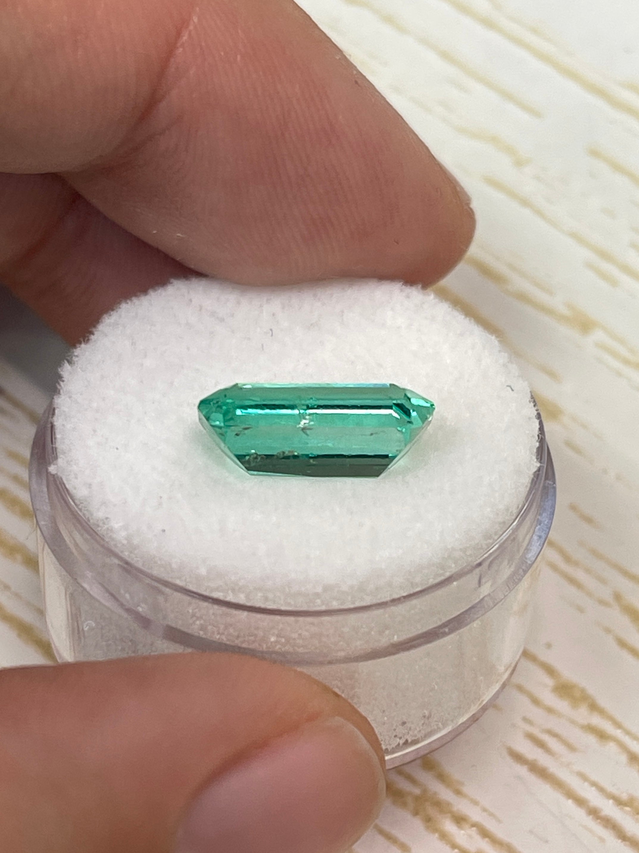3.42 Carat 13x7.6mm Glowing Elongated Green Natural Loose Colombian Emerald - Emerald Cut Gemstone for Jewelry Making, Engagement Rings & Luxury Gifts
