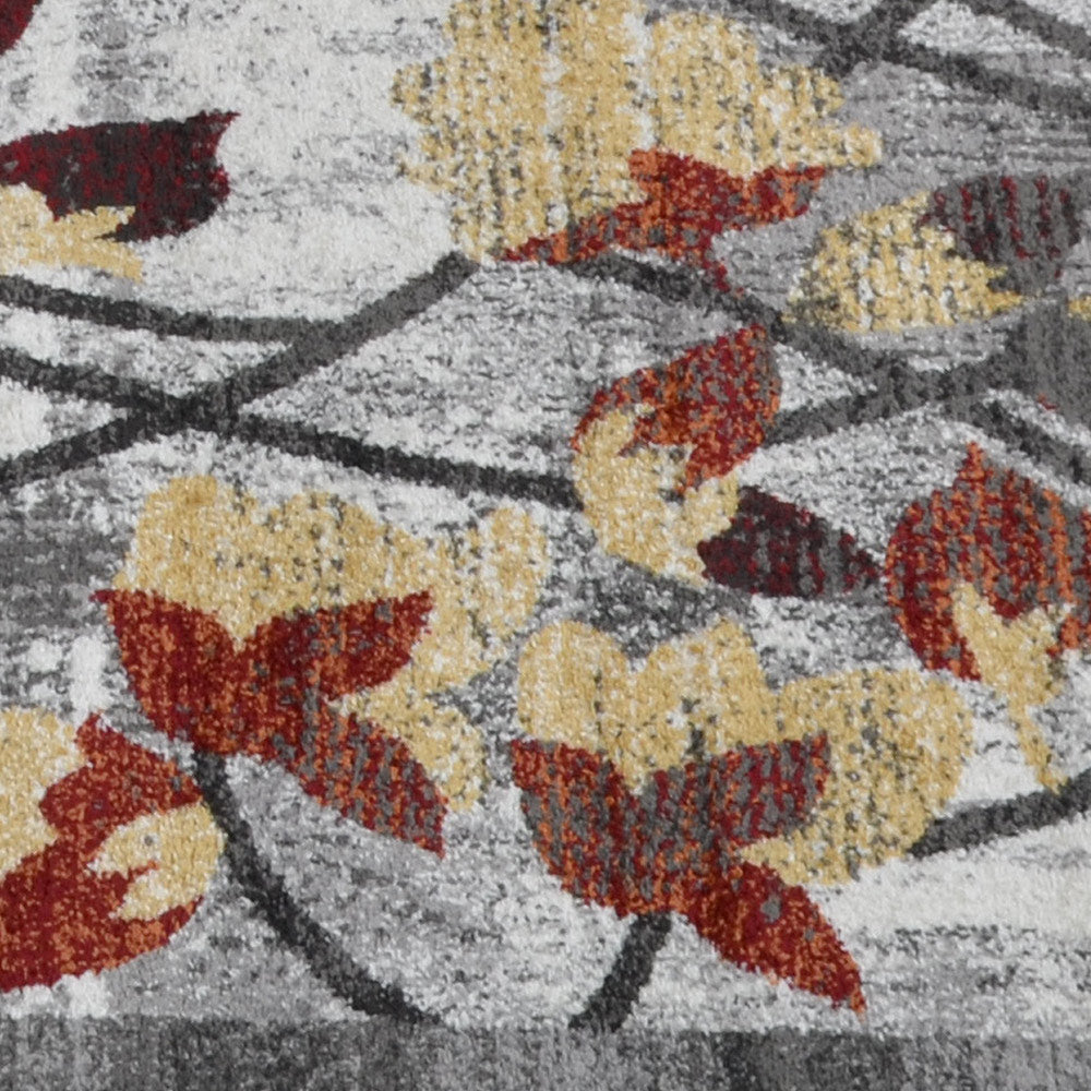 Hyacinth Machine Woven Rug - Soft & Durable Indoor/Outdoor Area Rug for Living Room, Bedroom, Patio - Floral Design Home Decor