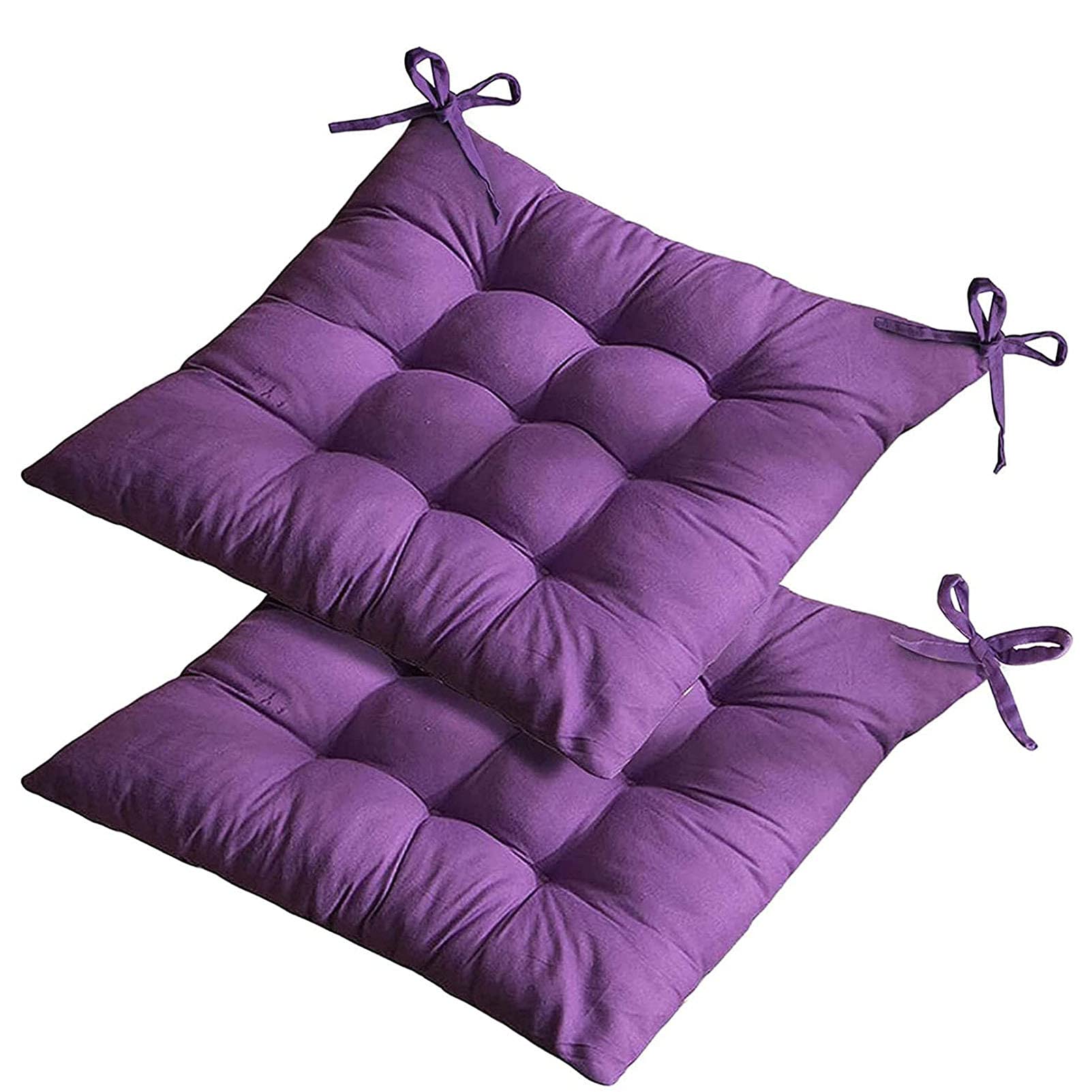 6 Pack Reversible Dining Chair Cushions with Ties - Soft Seat Pads for Kitchen & Dining Room Chairs - Indoor Use for Comfortable Family Meals & Entertaining Guests