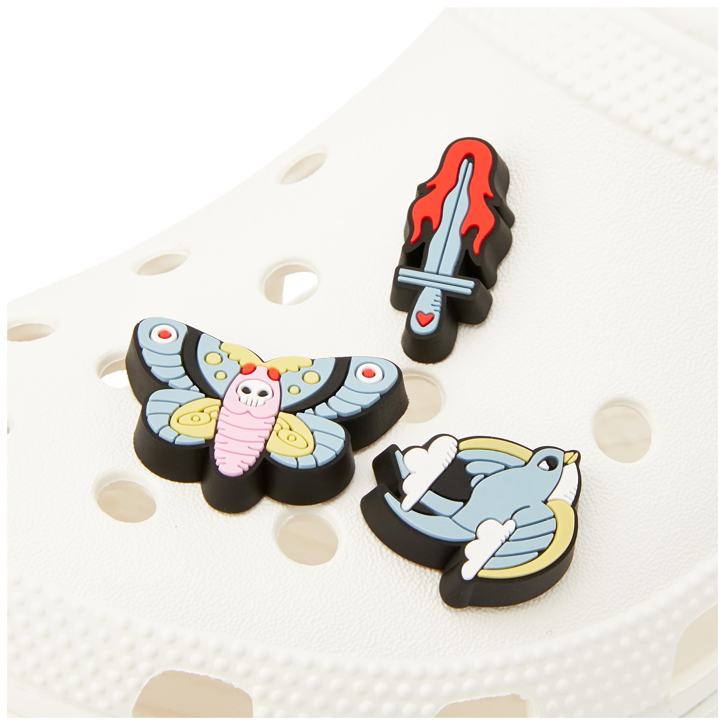 Crocs Unisex Tattooed Retro 5-Pack Shoe Charms - One Size Fits Most - Fun Jibbitz for Crocs Shoes - Perfect for DIY Customization, Gifts & Fashion Accessories