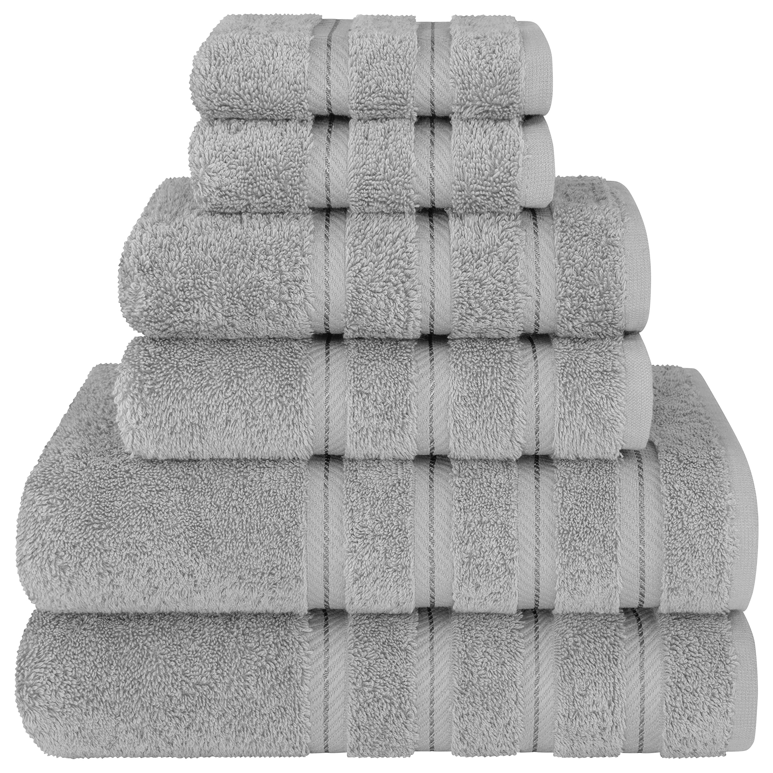 Premium 6-Piece Soft Linen Towel Set with 4 Bath & 4 Hand Towels - Ultra Absorbent Luxury Bathroom Towel Collection for Spa, Hotel & Home Use