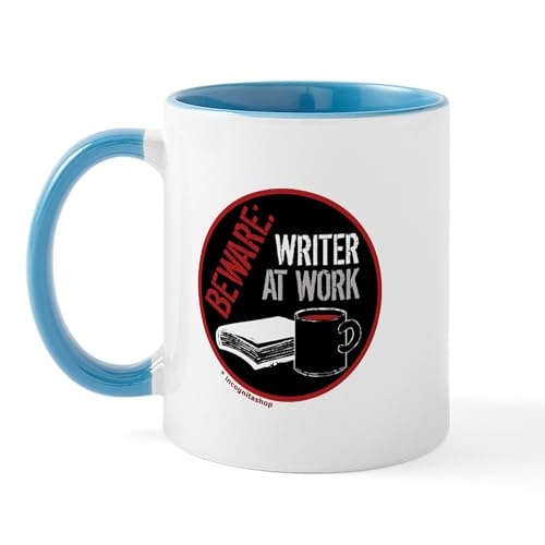 White/Blue Inside - Writer At Work Mug