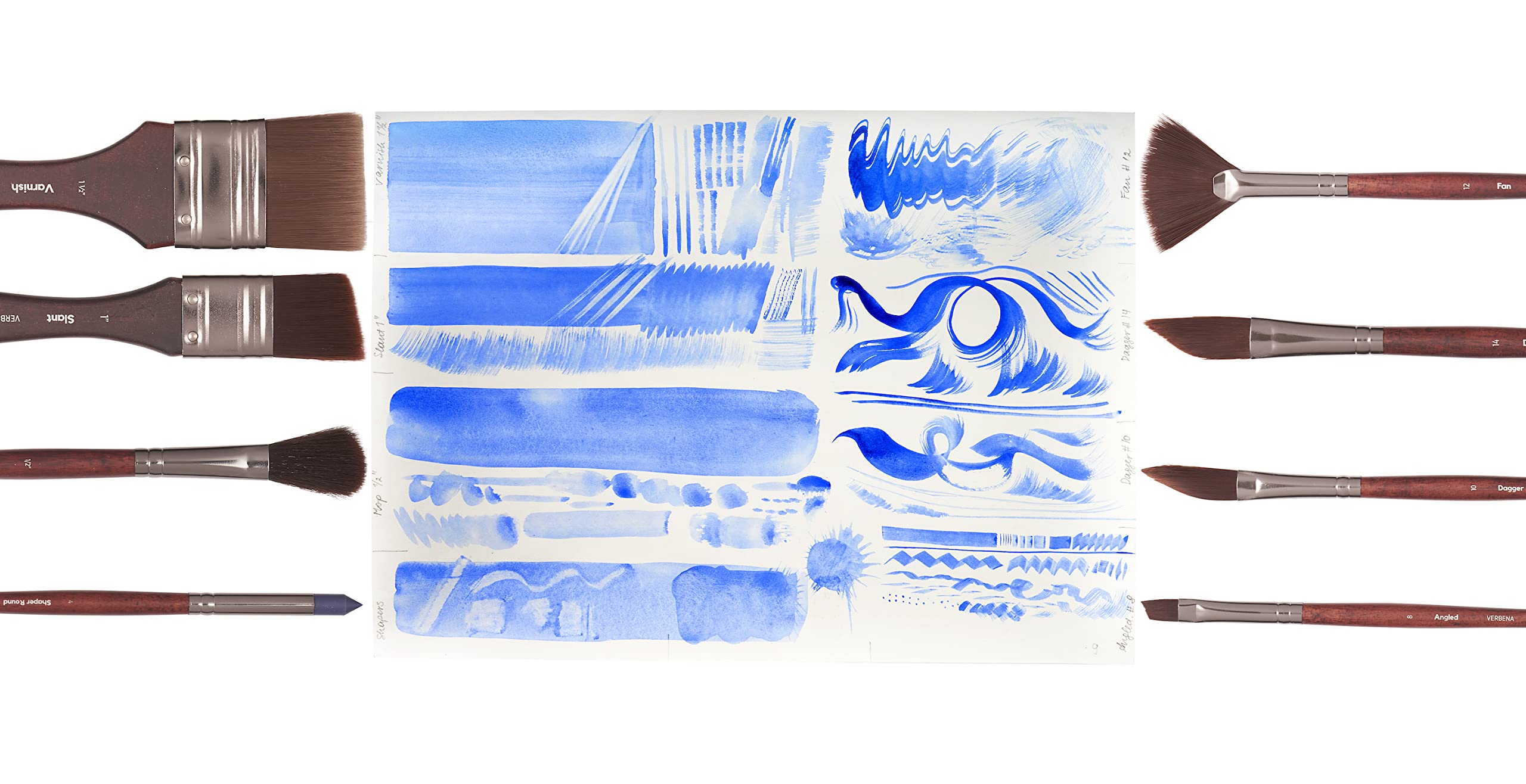 17-Piece Professional Synthetic Paint Brush Set for Acrylics, Watercolor & Gouache - ZenART Verbena Artist Brush Collection with Great Flow Control & Snap - Perfect for Beginners, Professionals & Studio Painting