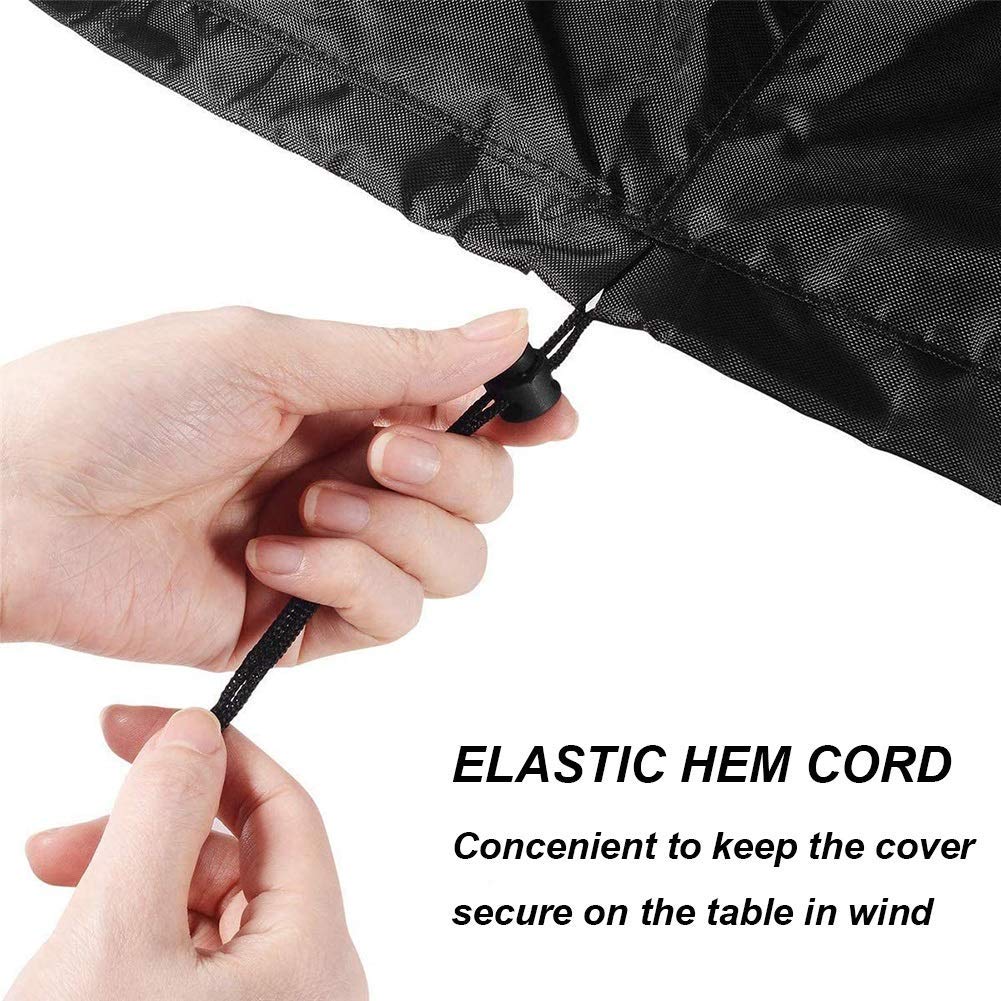 **60x60x60cm Black 420D Oxford Fabric Garden Furniture Cover - Windproof, Adjustable Hem for Patio Table & Outdoor Storage (Ideal for Rain, Snow & UV Protection)**