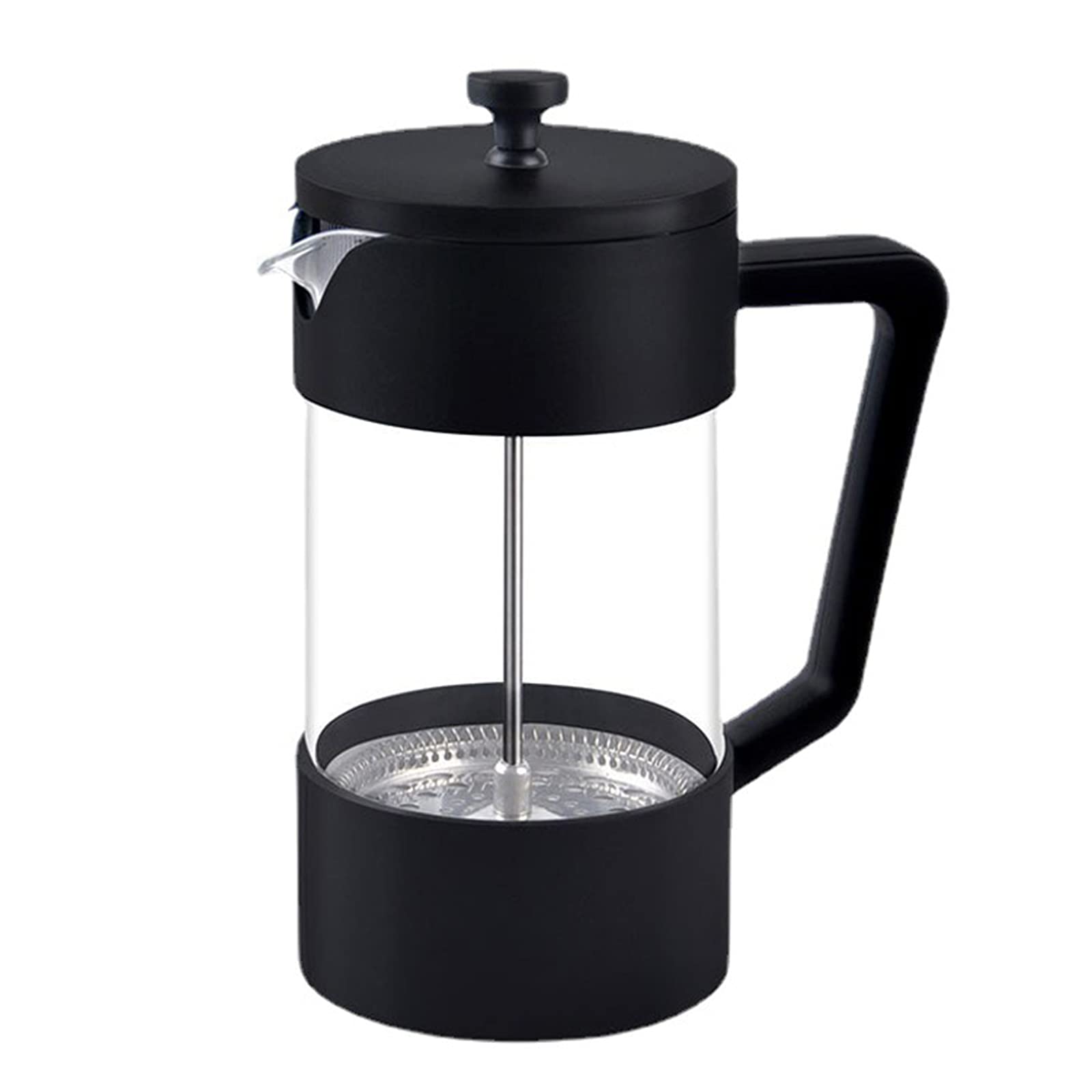 Premium French Press Coffee Maker with Triple Stainless Steel Filter - 600ml Heat-Resistant Borosilicate Glass Cafetiere for Rich, Smooth Coffee | Perfect for Home, Office & Camping Use
