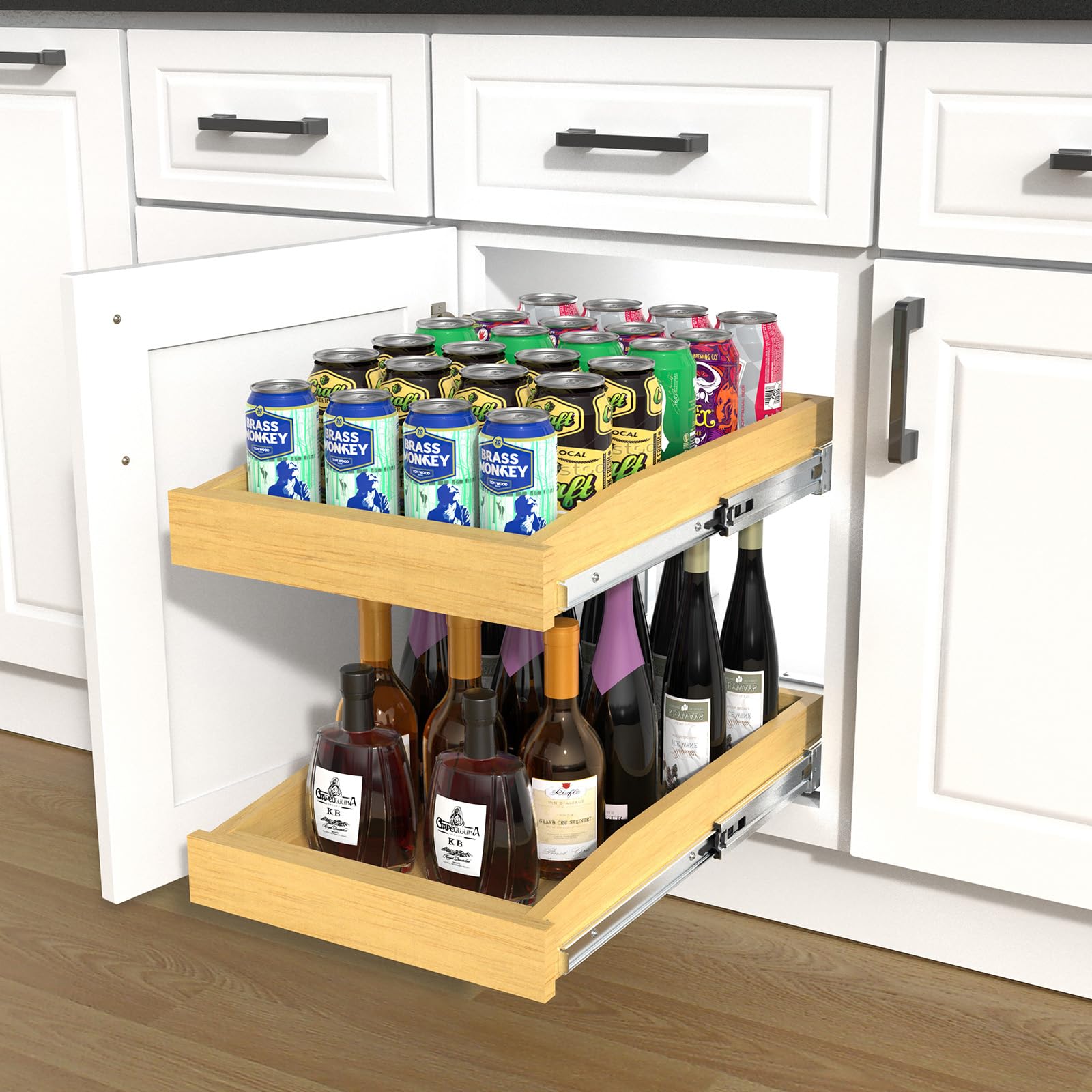 2 Tier Pull Out Cabinet Organizer - 17