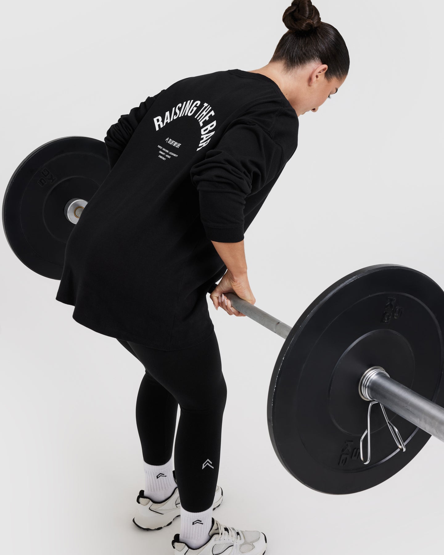 Raising The Bar Graphic Unisex Long Sleeve T-Shirt | Black | Casual Streetwear & Gym Workout Top