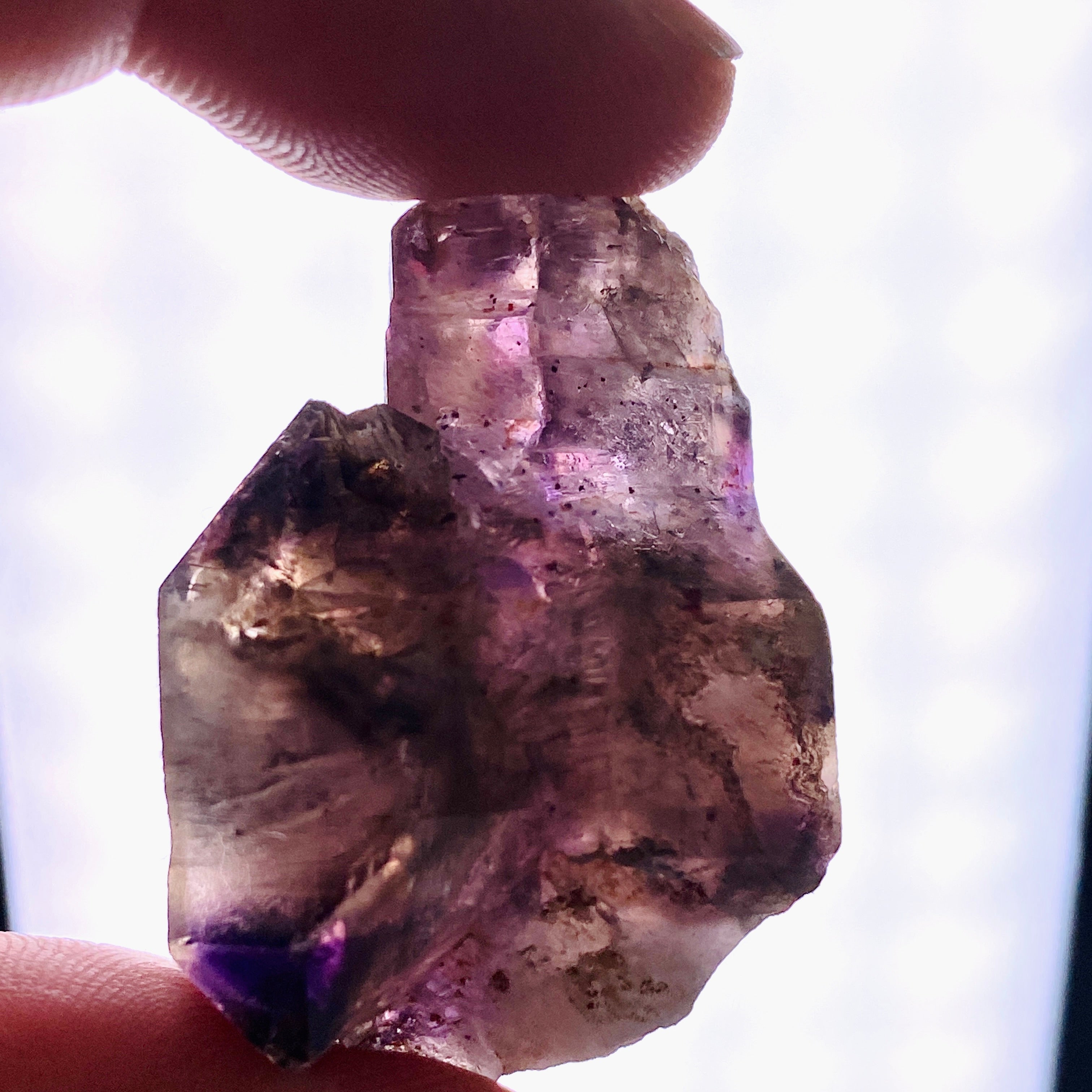 Natural Smokey Amethyst Scepter Crystal with Inclusions - Similar to Super Seven & Brandberg (CR3734) - Perfect for Meditation, Energy Healing & Crystal Collections
