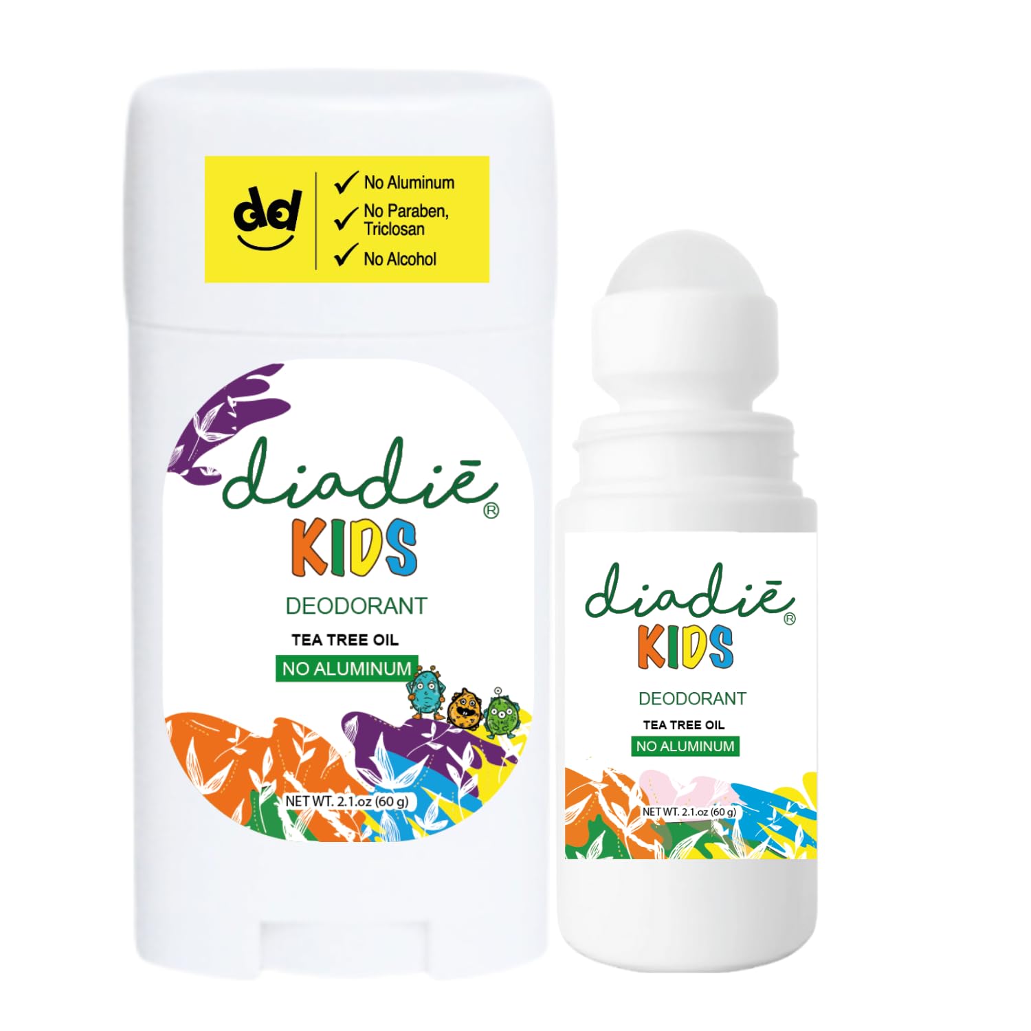 Natural Deodorant for Kids & Teens - Aluminum-Free, Paraben-Free, Stink-Free Protection - 2 Pack (4.2 oz Bar & Roll-On) - Safe for Boys & Girls - Perfect for School, Sports & Daily Activities