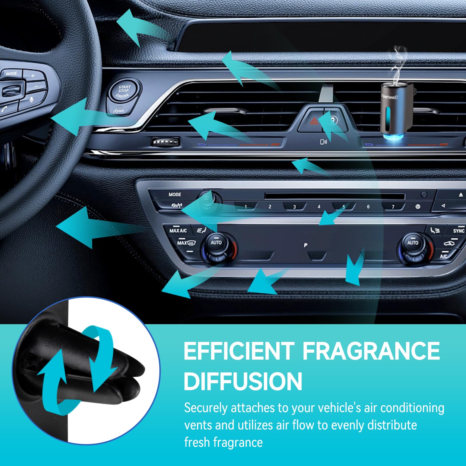 Rechargeable Car Air Freshener with 3 Adjustable Modes - Intelligent Aroma Diffuser for Cars (Grey) | Perfect for Long Drives, Office Commutes & Family Road Trips