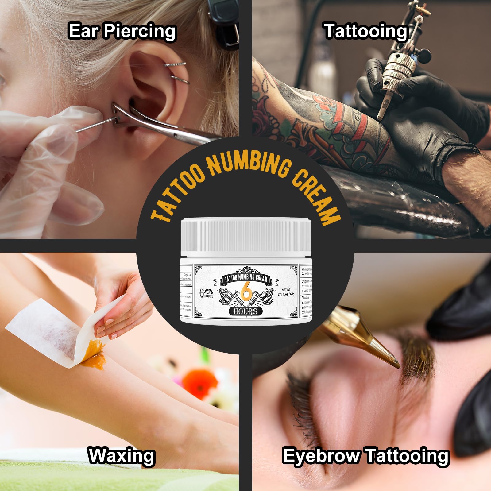 Extra Strength Tattoo Numbing Cream - 6 Hours Pain Relief for Tattoos & Waxing | Professional Numbing Solution for Painless Body Art & Hair Removal