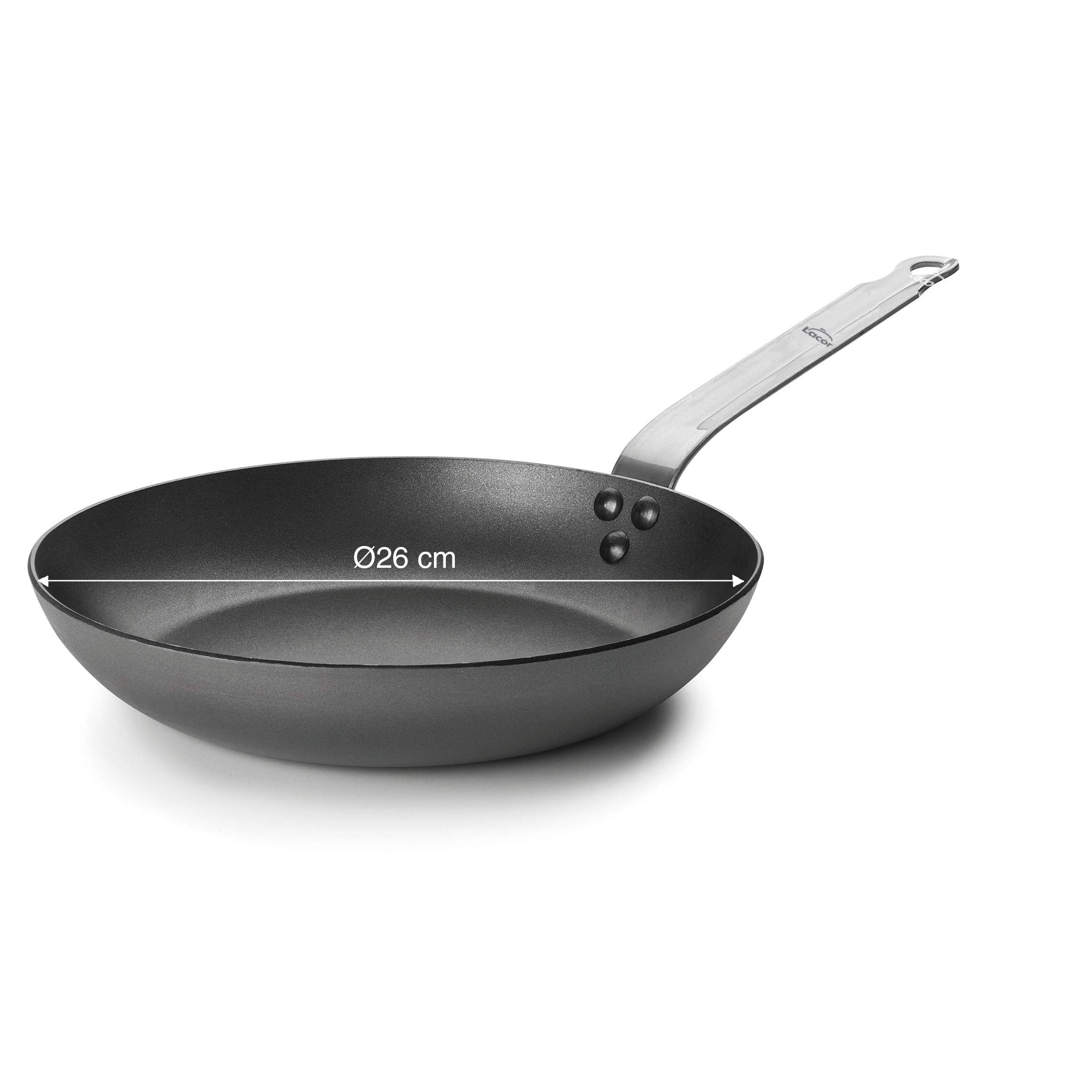 Non-Stick Iron Frying Pan 26cm - Grey Skillet for Sauteing, Frying & Cooking - Perfect for Home Kitchen, Camping & Outdoor Use