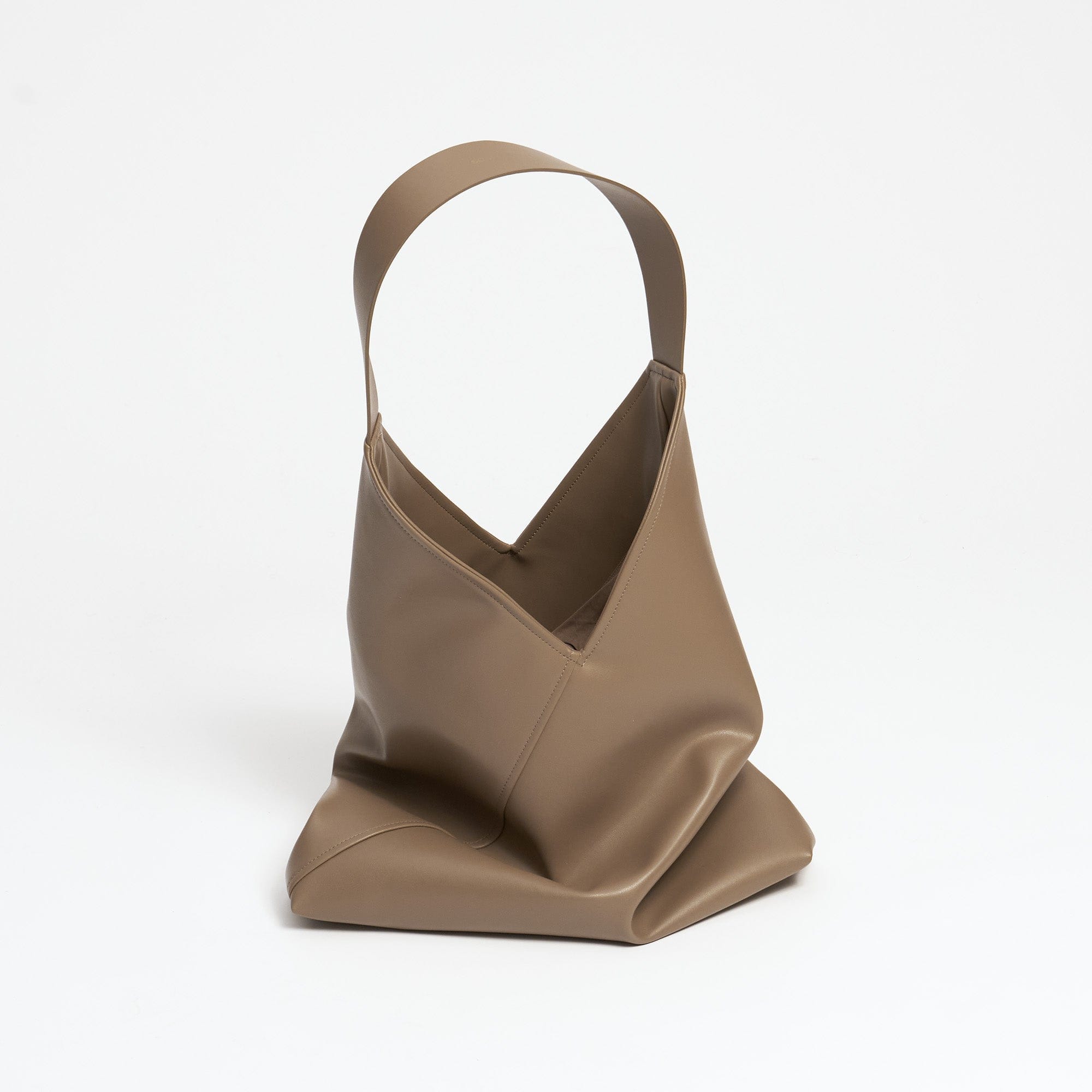 Oleatex Vegan Olive Leather Origami Bag - Eco-Friendly Mocha Brown Crossbody Purse for Women | Perfect for Work, Travel, and Everyday Use